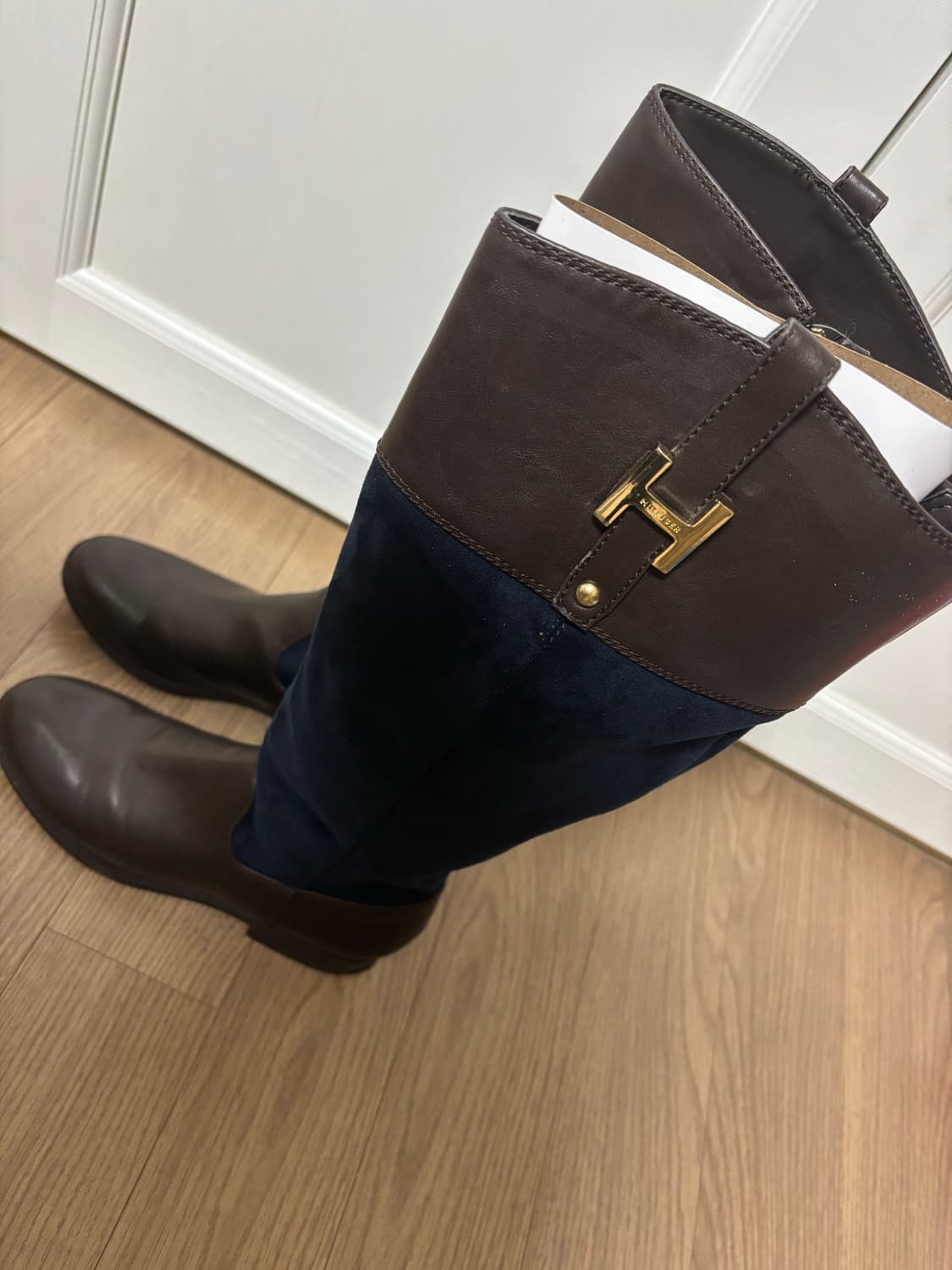 상태최상 타미힐피거 가죽 스웨이드 롱부츠 230 상품이미지3