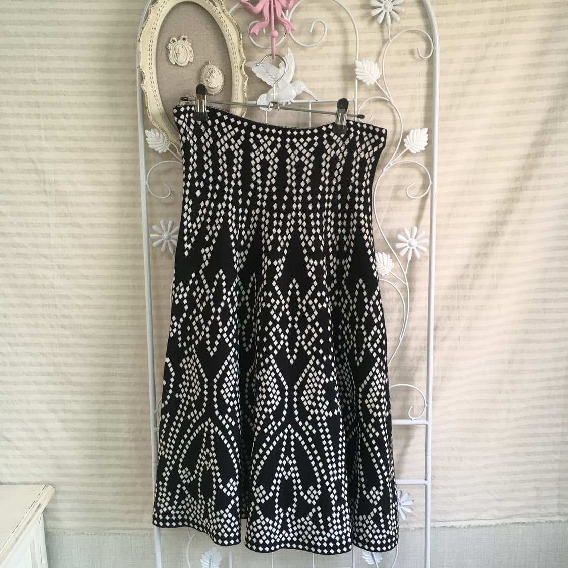 일본빈티지 에스닉 패턴 블랙 스커트 상품이미지5