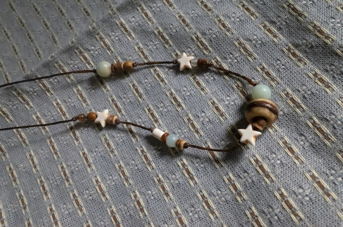 wood star-donut necklace 우드 스타 도넛 목걸이 상품이미지4