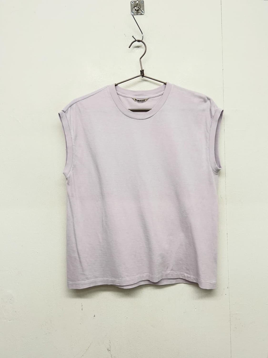 오라리(AURALEE) 코튼 슬리브리스 티셔츠 라이트 퍼플 상품이미지1