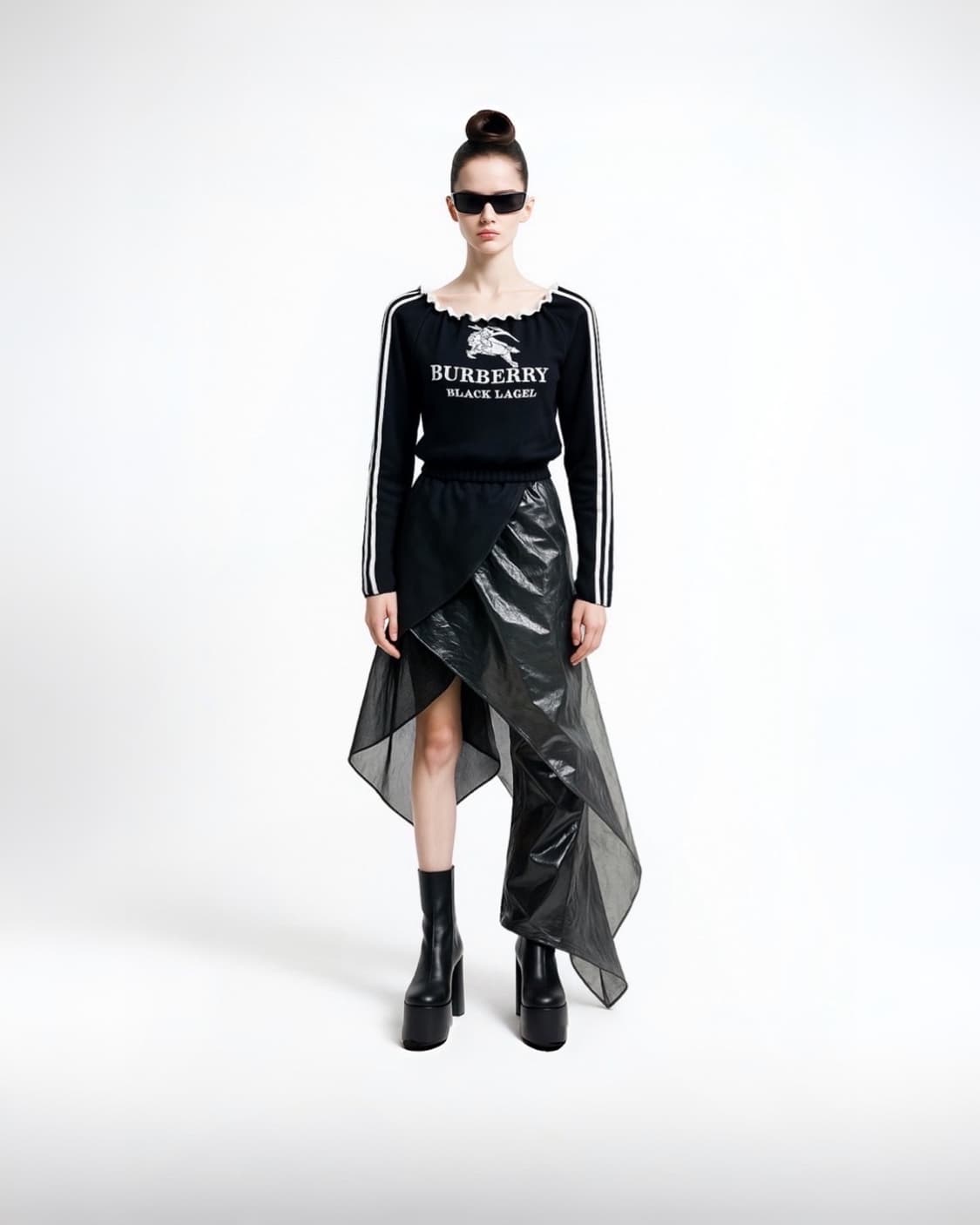 Burberry Velvet Print Shirring Top 상품이미지4