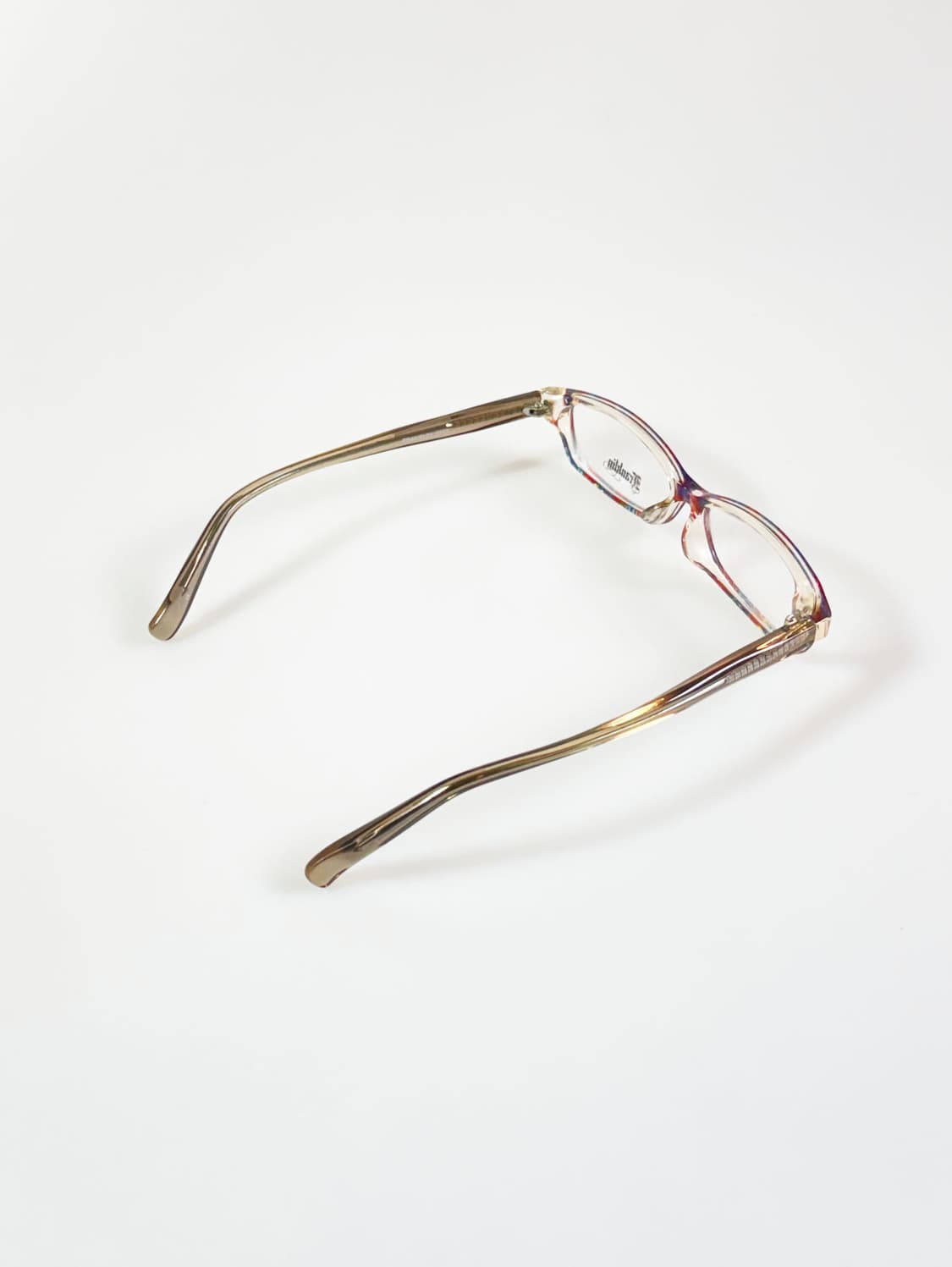 90s FRANKLIN 패턴 뿔테 스퀘어 프레임 빈티지 안경 상품이미지4