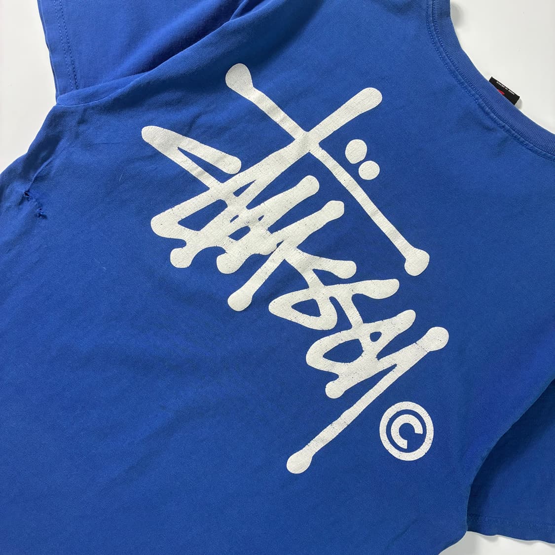 Stussy  스투시 빅로고 피그먼트 다이드 블루 반팔티셔츠  상품이미지5
