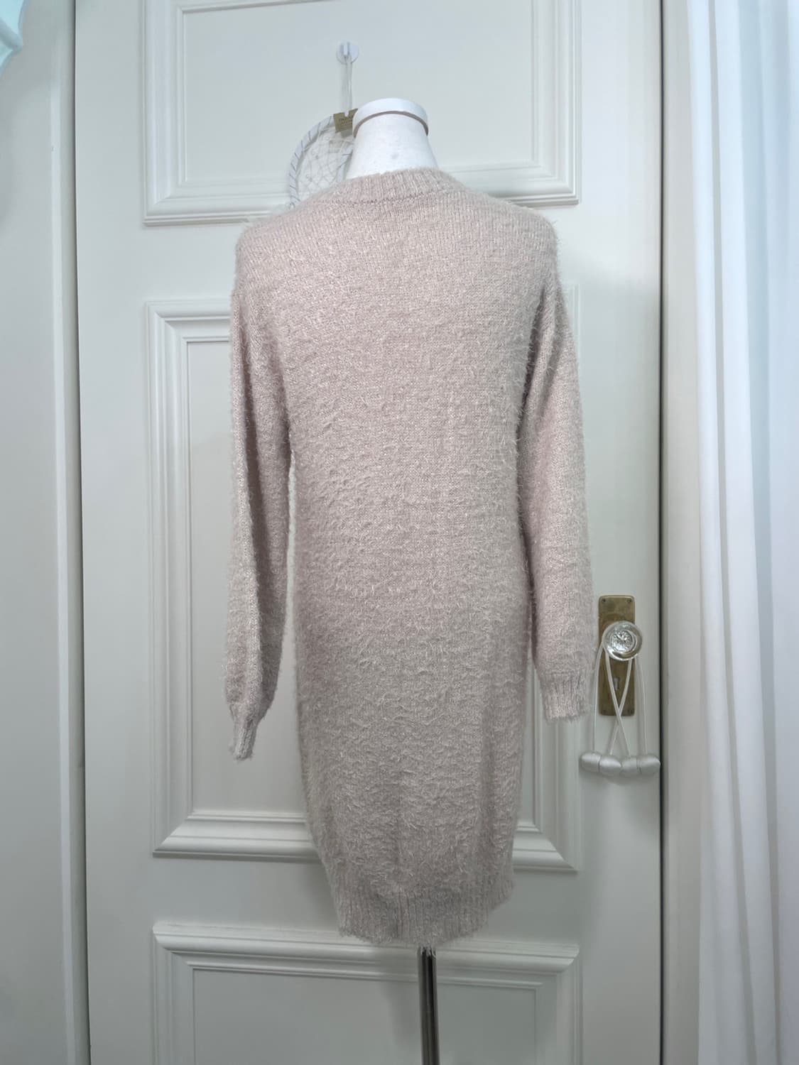 cream ivory spangle point shaggy knit op 상품이미지3