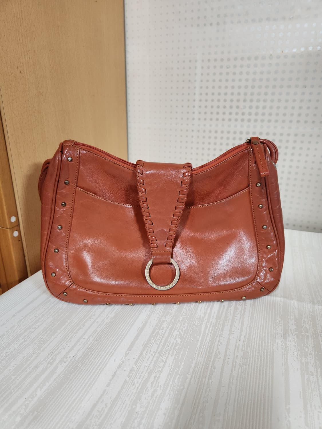 빈티지 소가죽 숄더백 브라운 여성 가방 상품이미지2