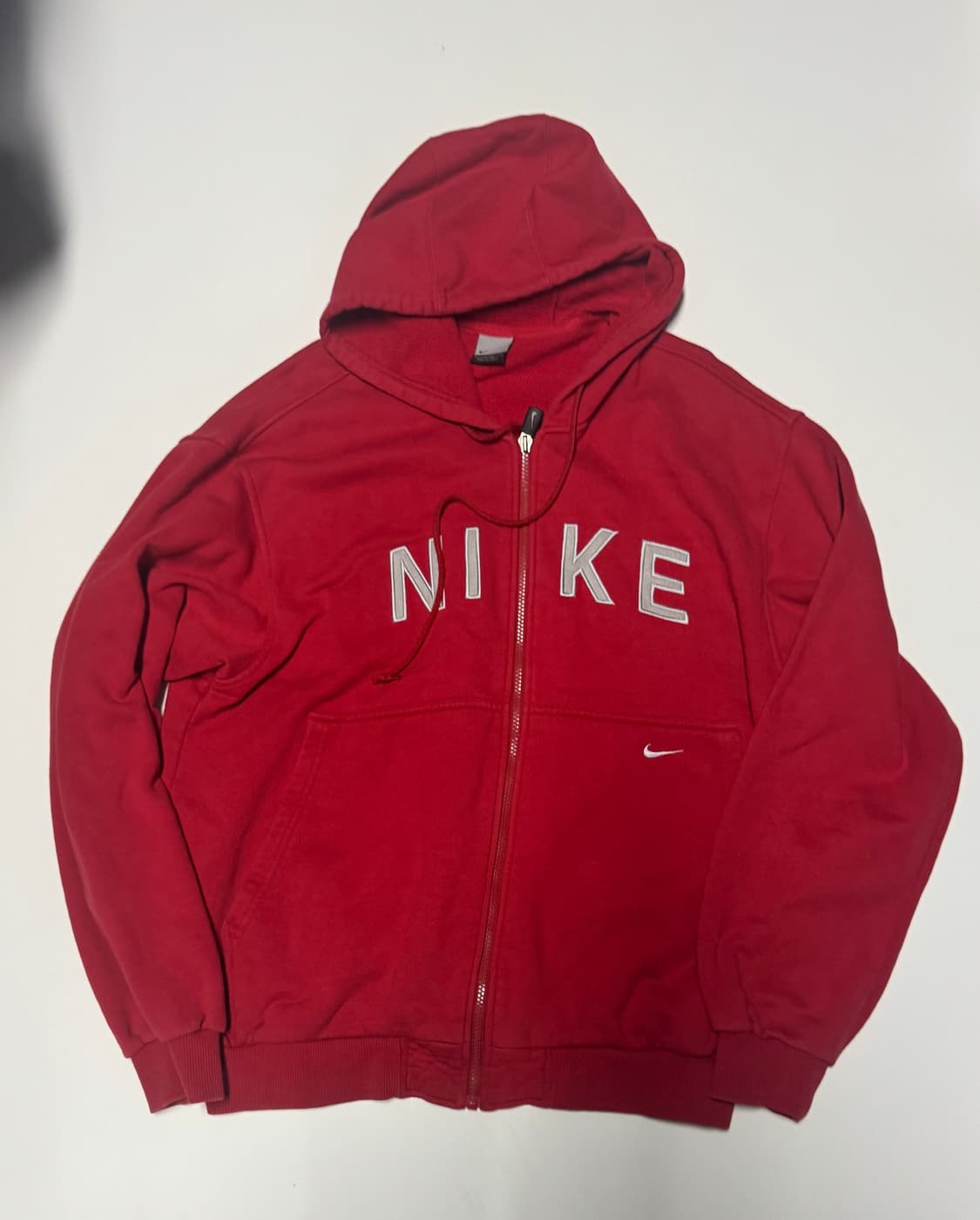 희귀!! 나이키 올드스쿨 스우시 기모 후드집업 XL 레드 상품이미지1