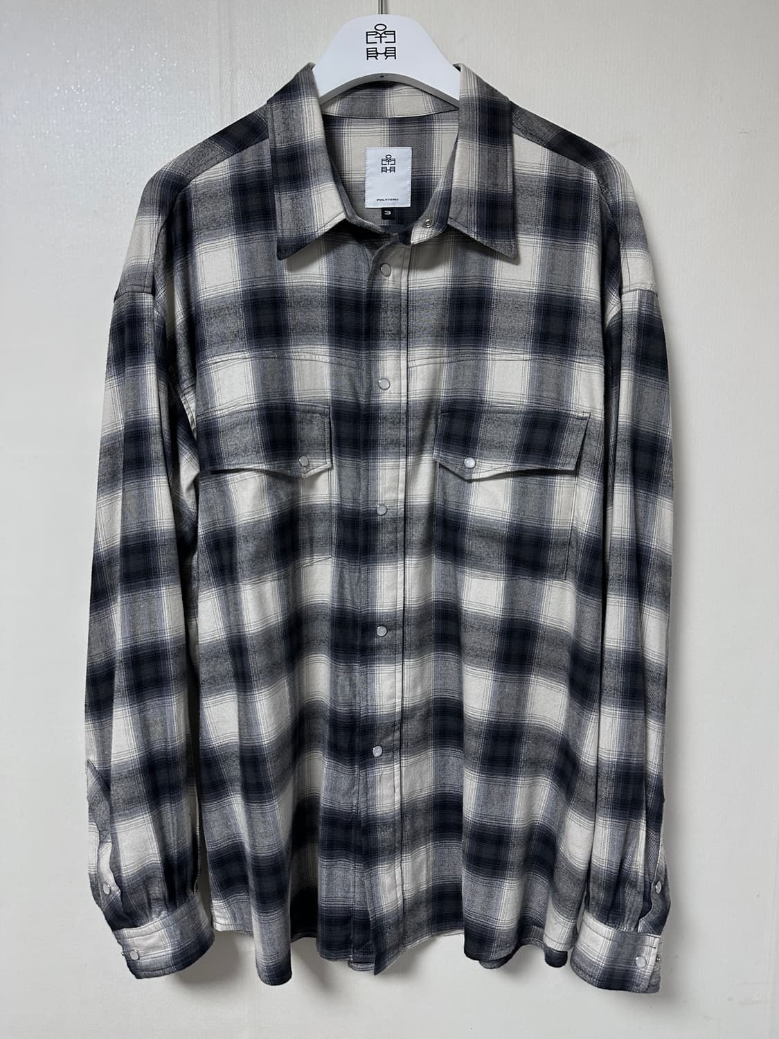 3) 폴리테루 체크 셔츠 웨스턴 에크루 상품이미지1