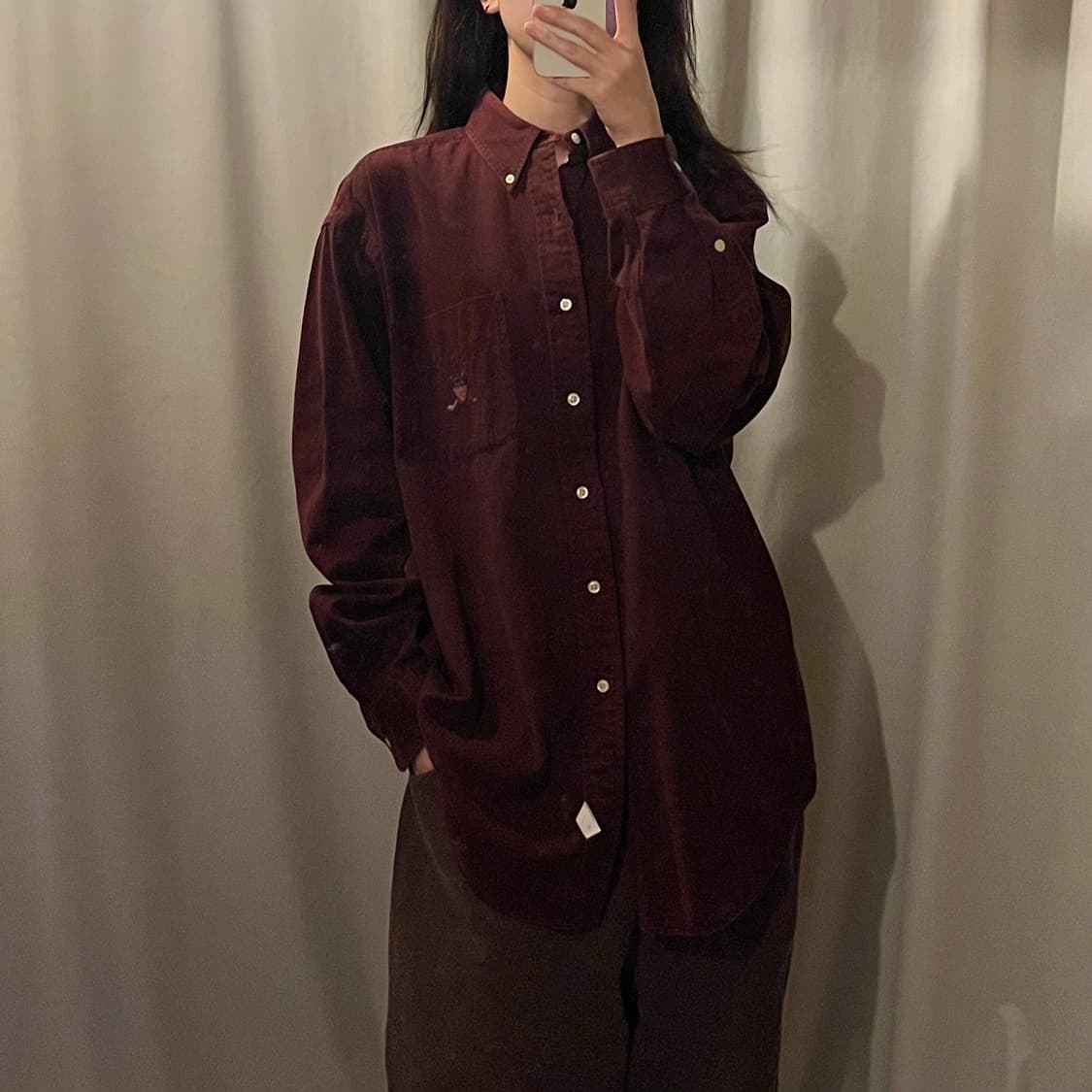 폴로랄프로렌 솔리드셔츠 버건디 상품이미지1