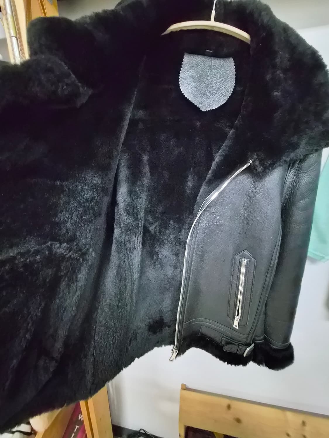 수입 리얼 무스탕 라이더 양털. 양가죽 상품이미지4