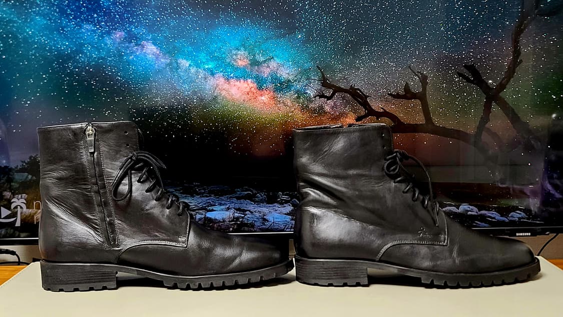 미소페 남성 소가죽 레이스업 워커 265, 블랙 상품이미지10