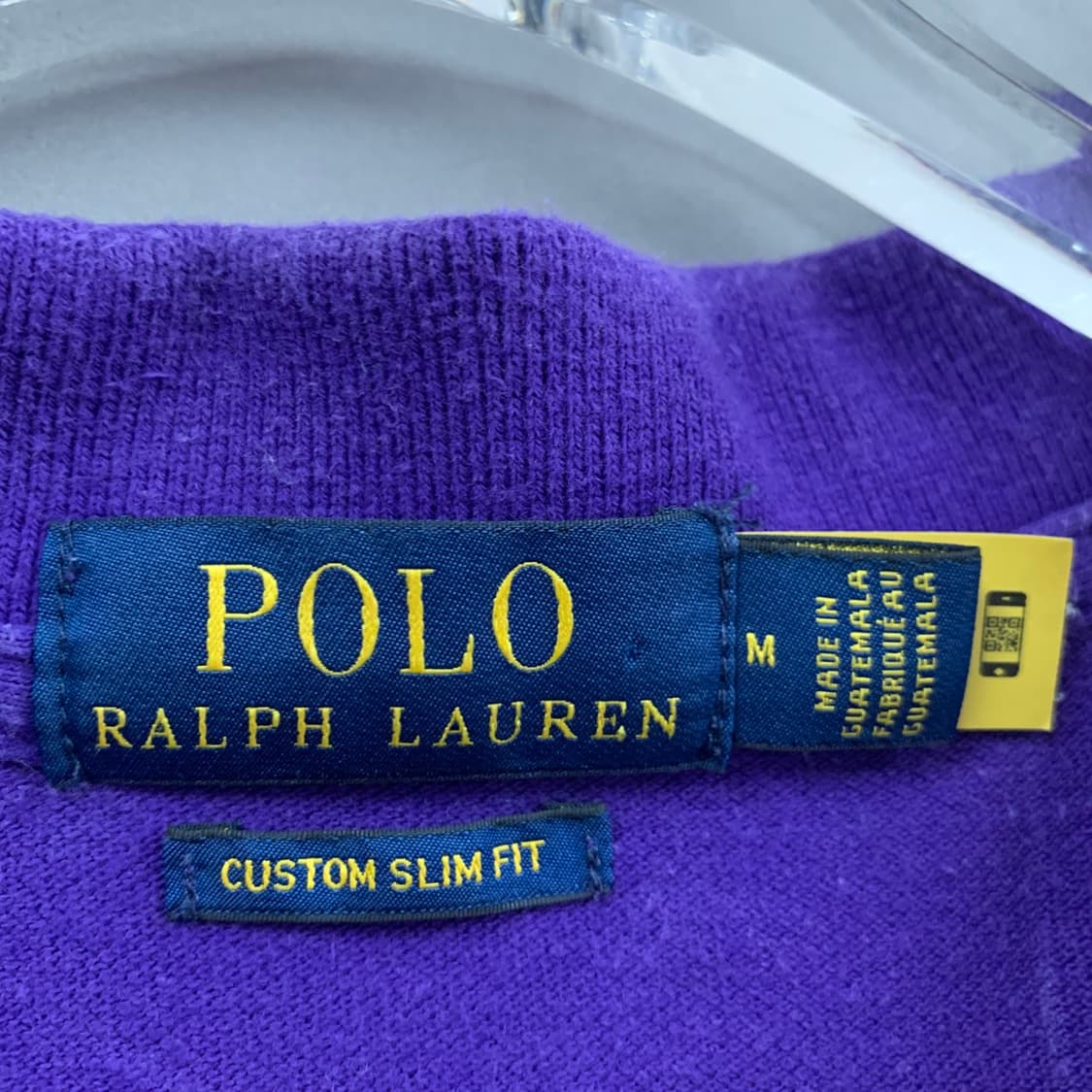M 폴로랄프로렌 신형 QR택 커스텀 슬림핏 퍼플 PK 반팔 카라티 상품이미지5