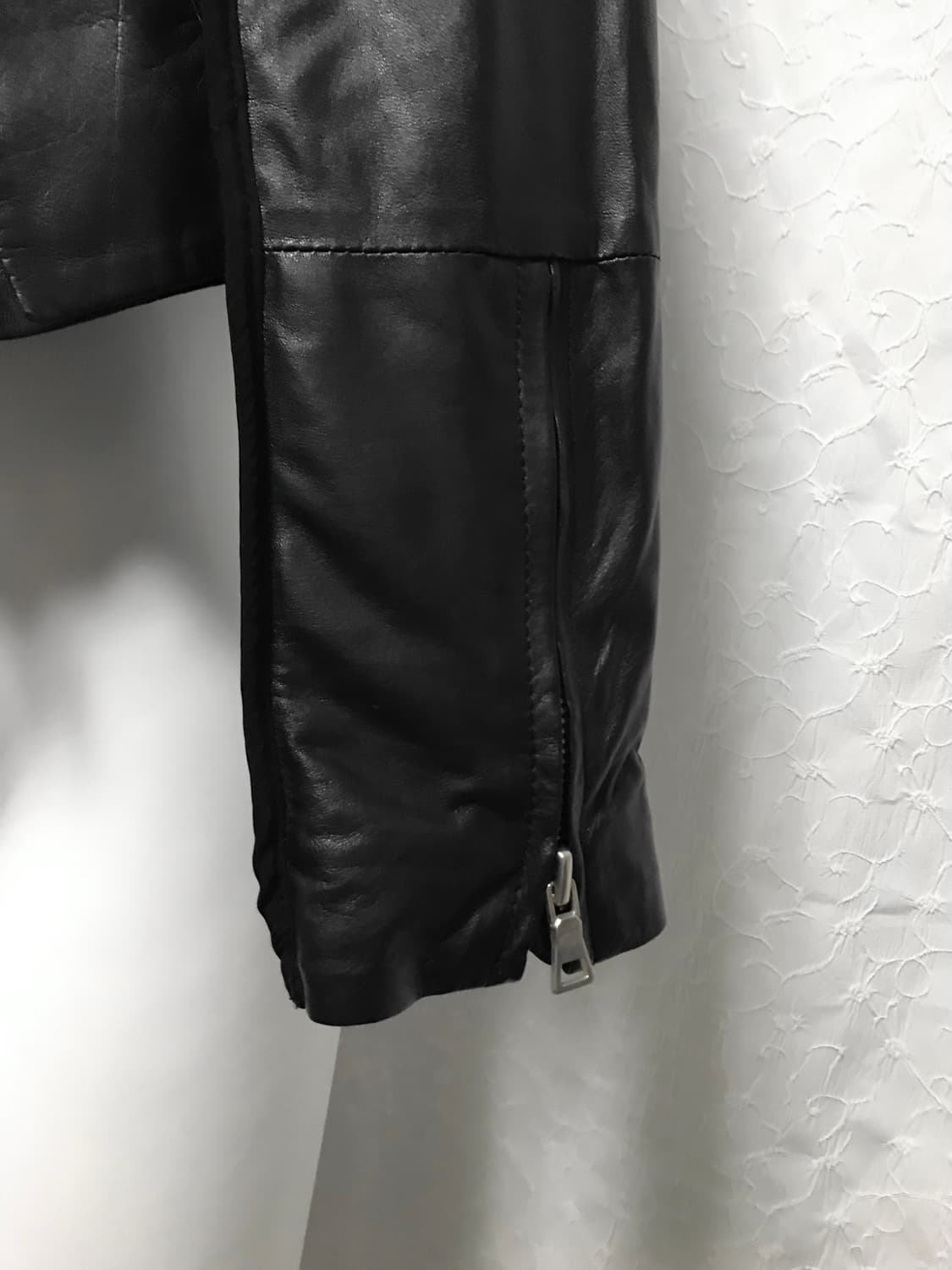 빈티지 아카이브 니트 레이어드 레더 자켓 상품이미지8