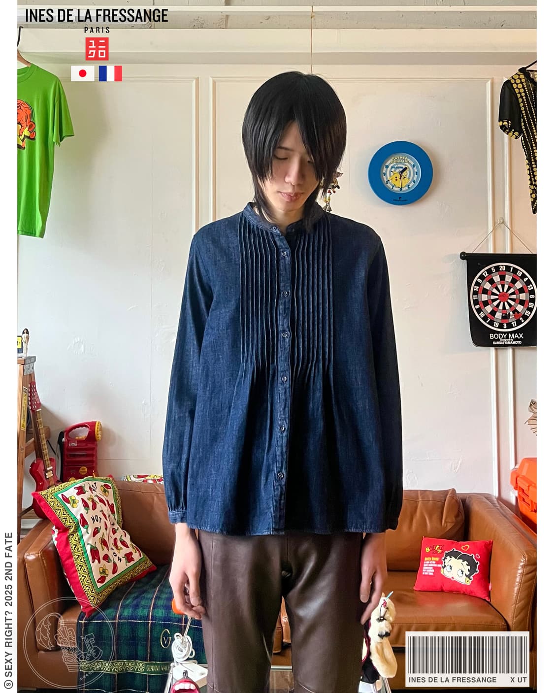 Inès de la Fressange X ユニクロ Denim Shirt 상품이미지1