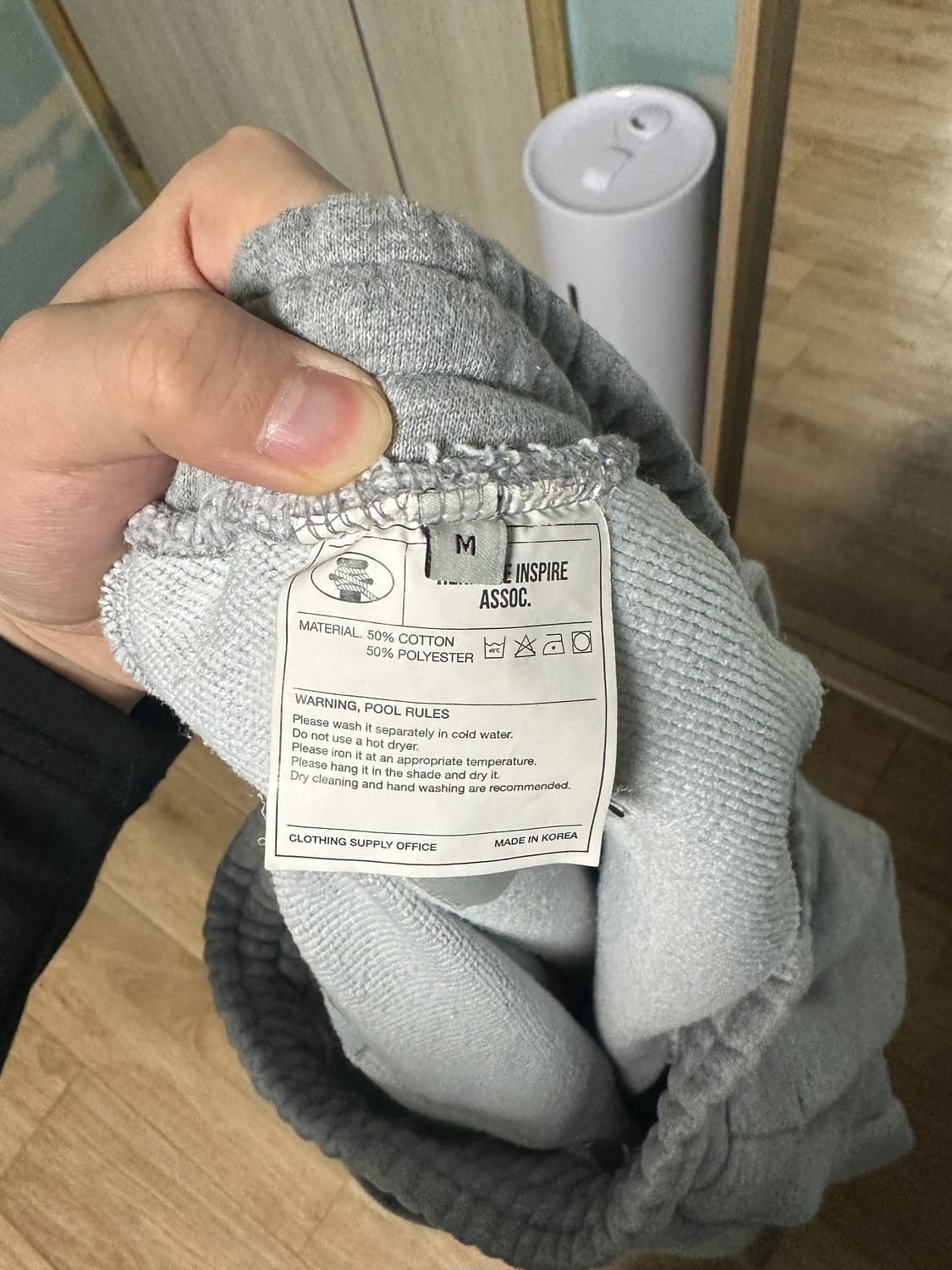 (M) 유니온블루 투턱 와이드 스웻팬츠 멜란지그레이 상품이미지3