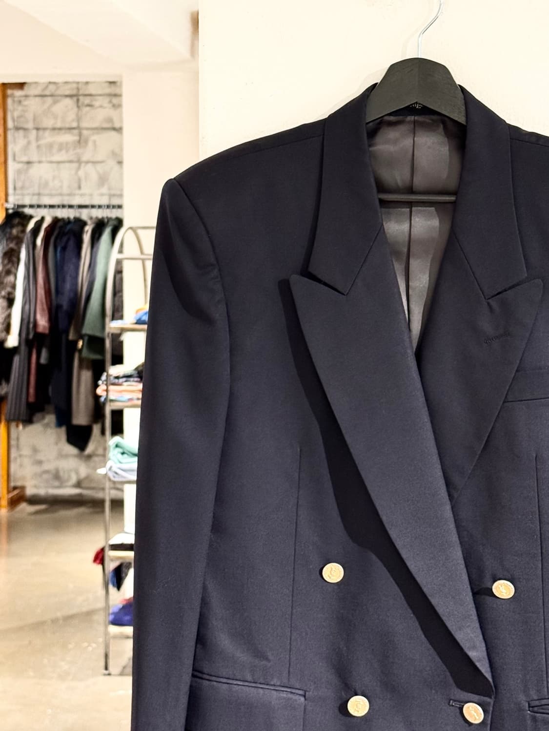 이브생로랑 네이비 더블 브레스티드 블레이저 상품이미지2