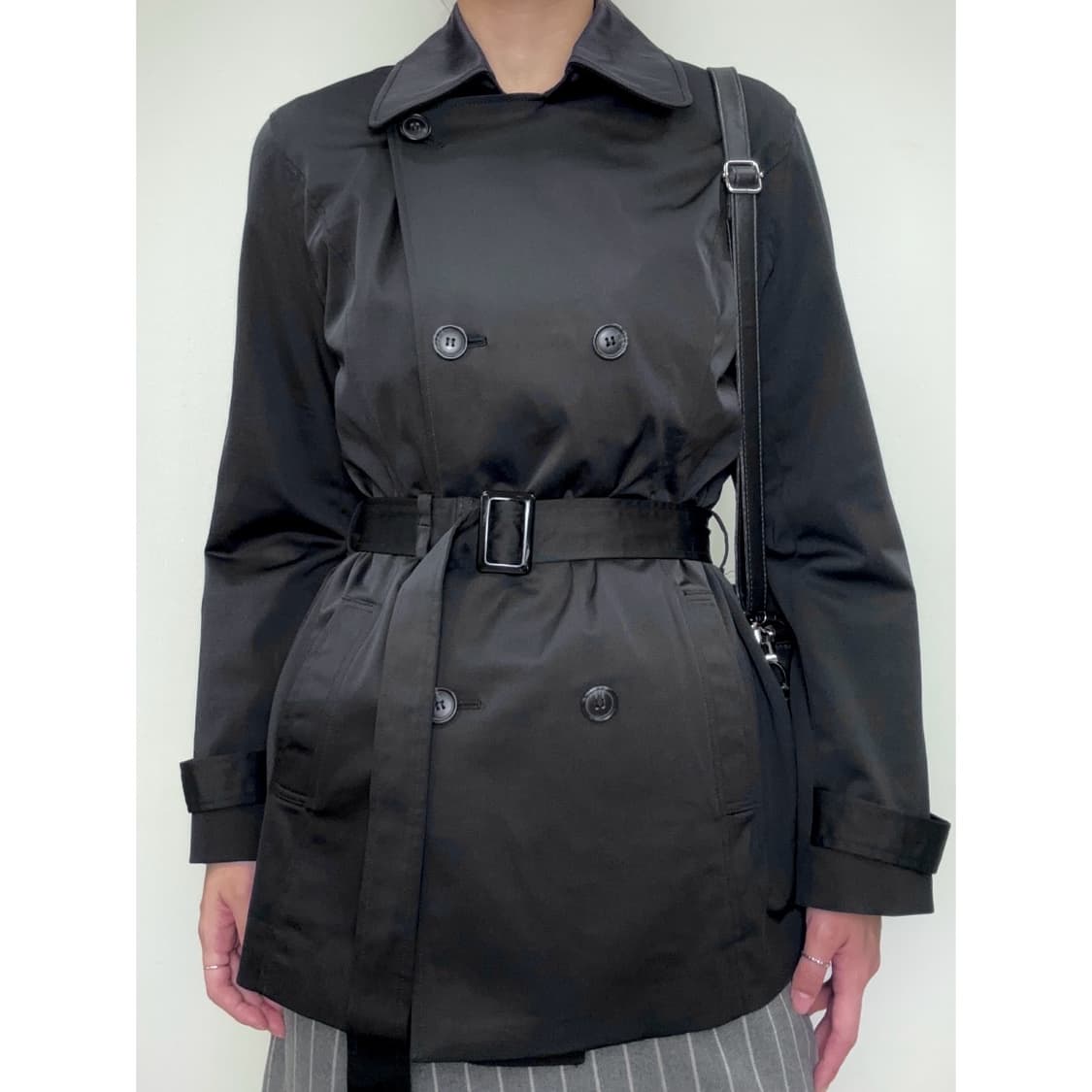 빈티지 블랙 더블 코트 상품이미지1