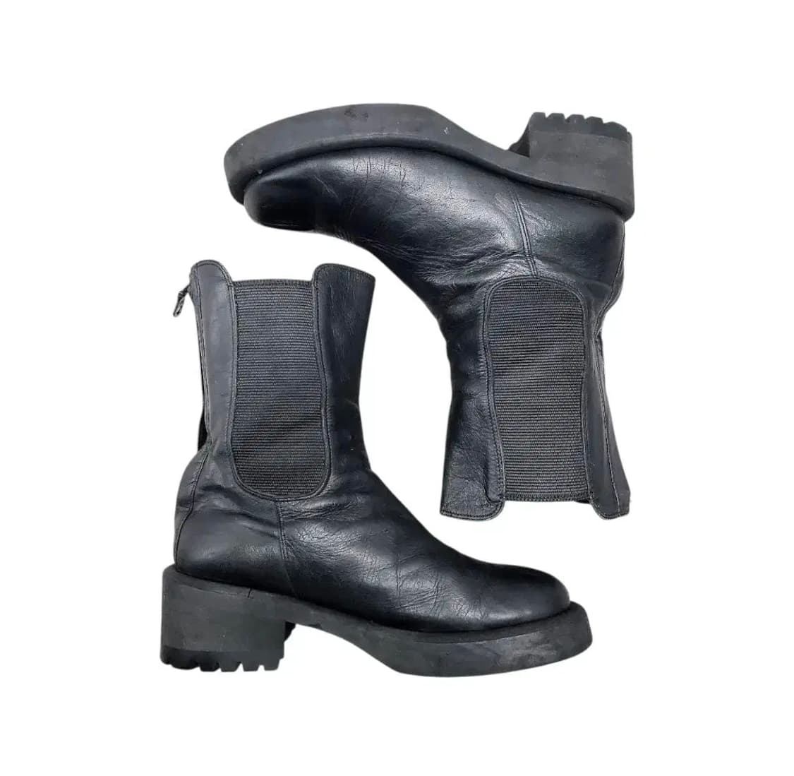 요지 야마모토 느와르 레더 첼시 부츠 상품이미지1