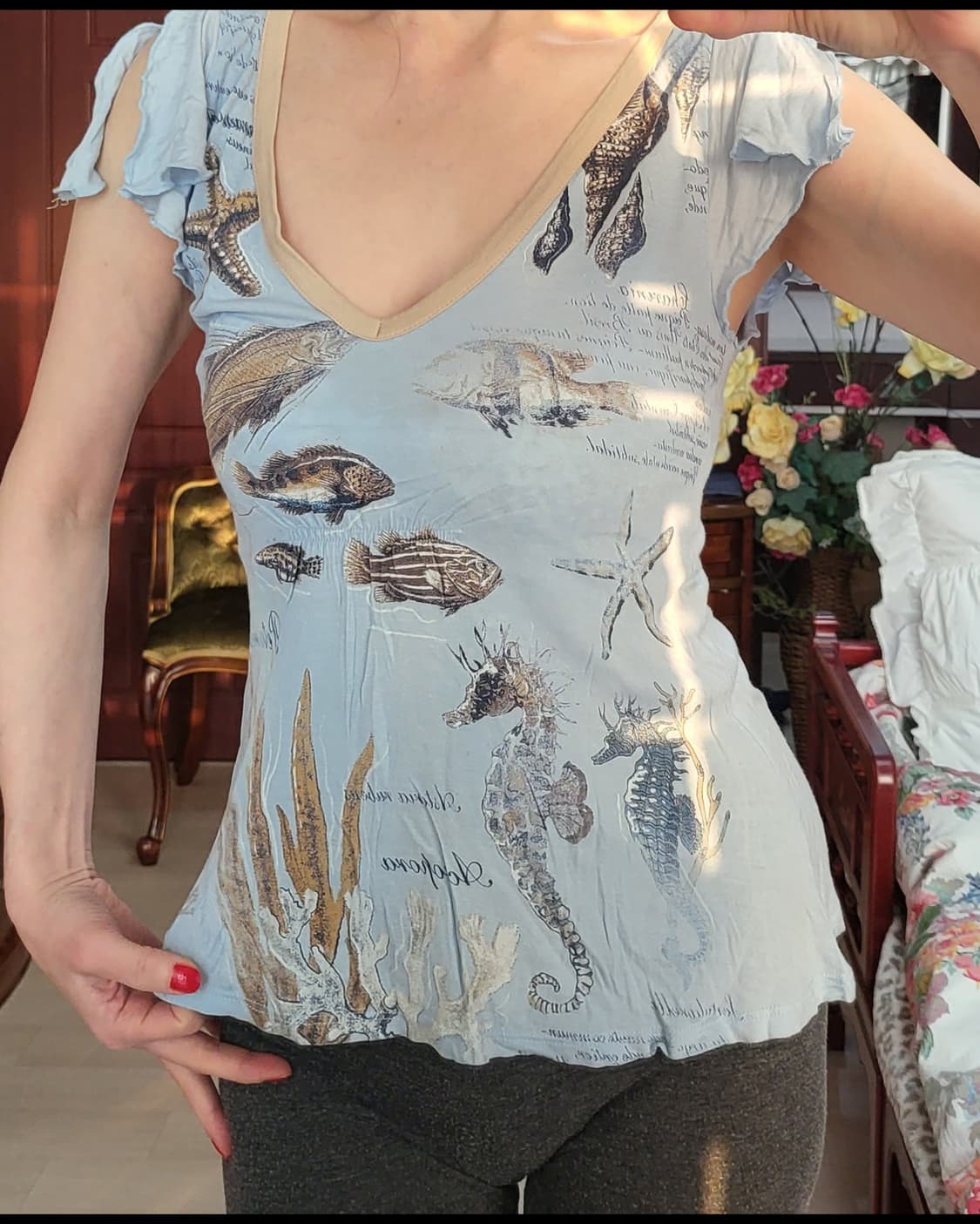 프랑스 수입 모르간 모달 블루 셔츠 상품이미지2