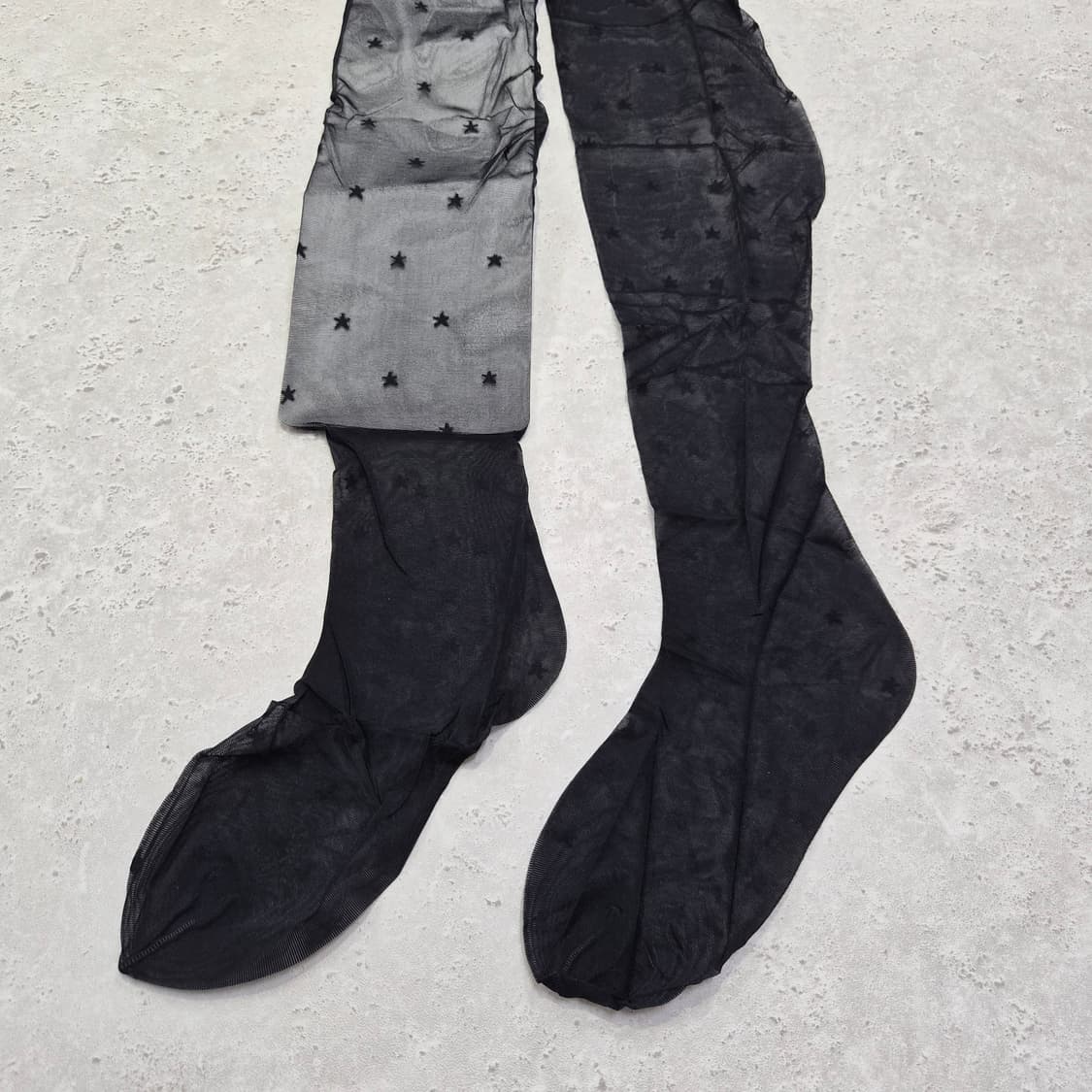 일본 타비오 스타 패턴  블랙 시스루 팬티스타킹 상품이미지1