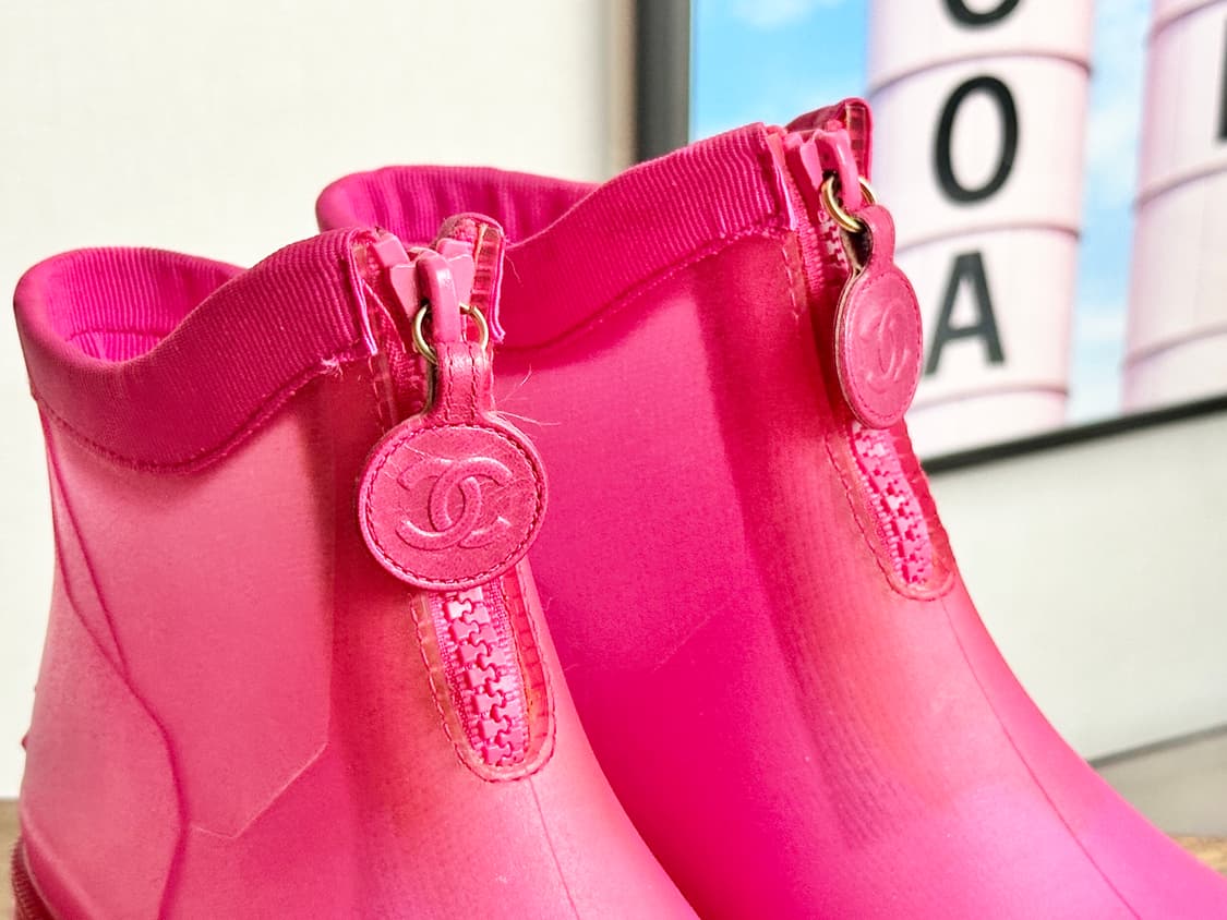 Chanel 샤넬 아카이브 네오프렌 지퍼 레인부츠 핑크 - 35 상품이미지2