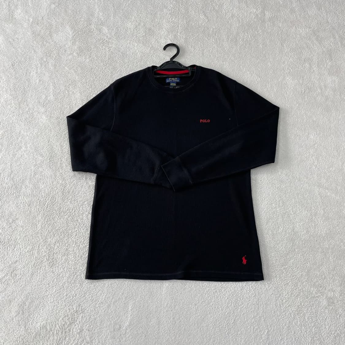 L 폴로 롱슬리브 니트 블랙 상품이미지1