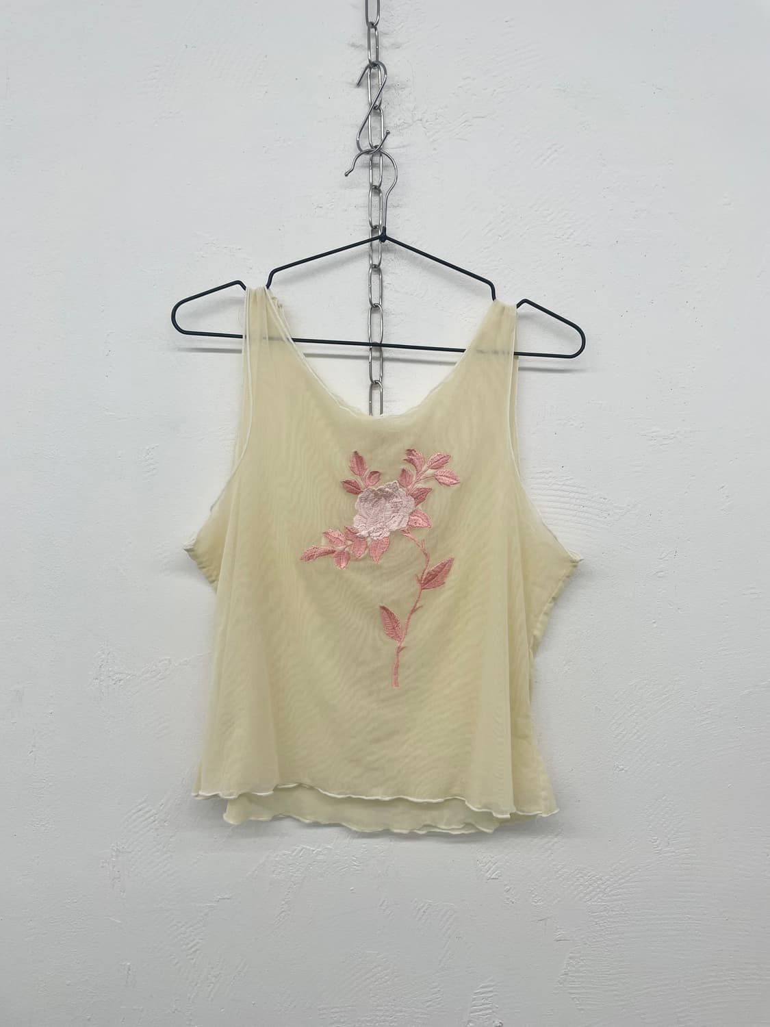 메쉬 로즈 자수 레이어드 탑 상품이미지4