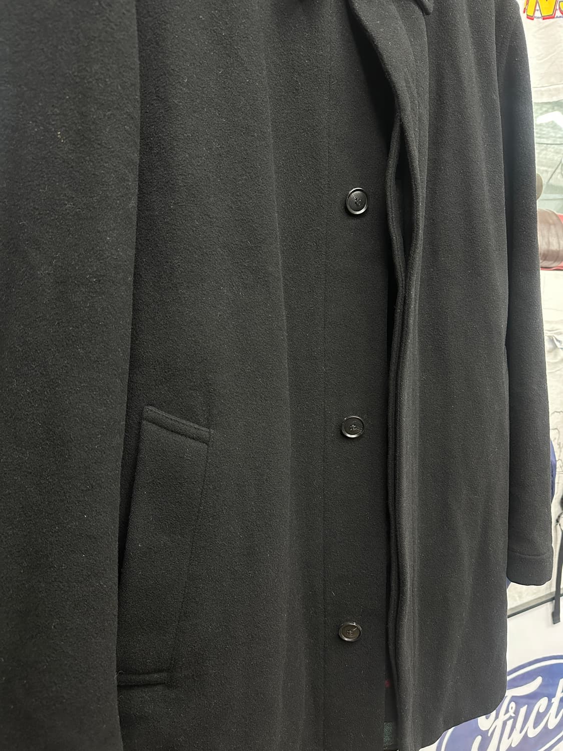 00s HUGO BOSS 울/캐시미어 블랙 코트 52 상품이미지5