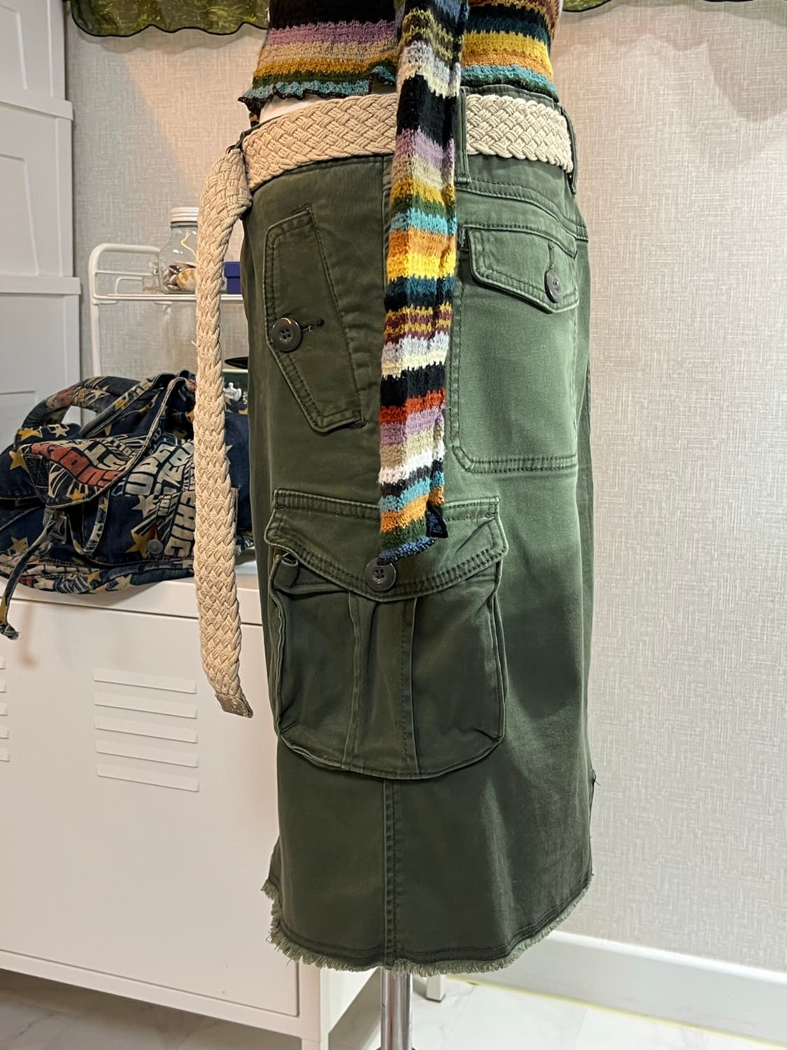 빈티지 카고 포켓 미디스커트 상품이미지8