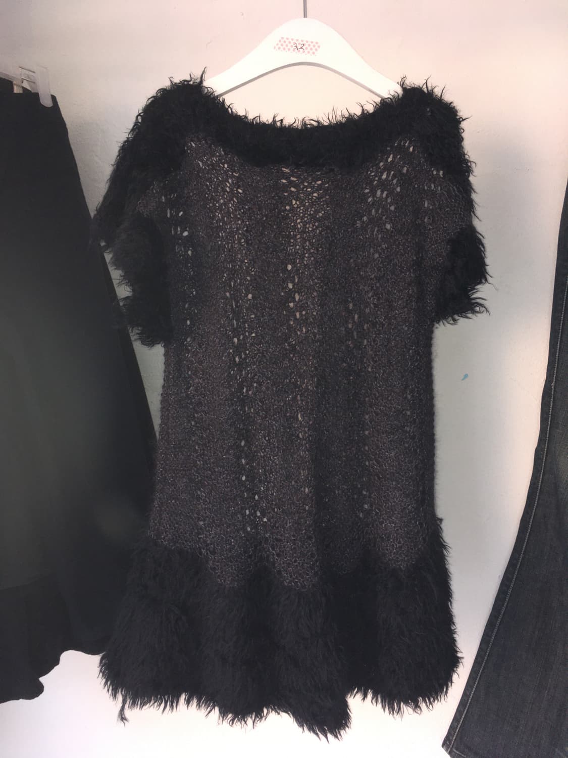 Fur half knit onepiece 상품이미지1