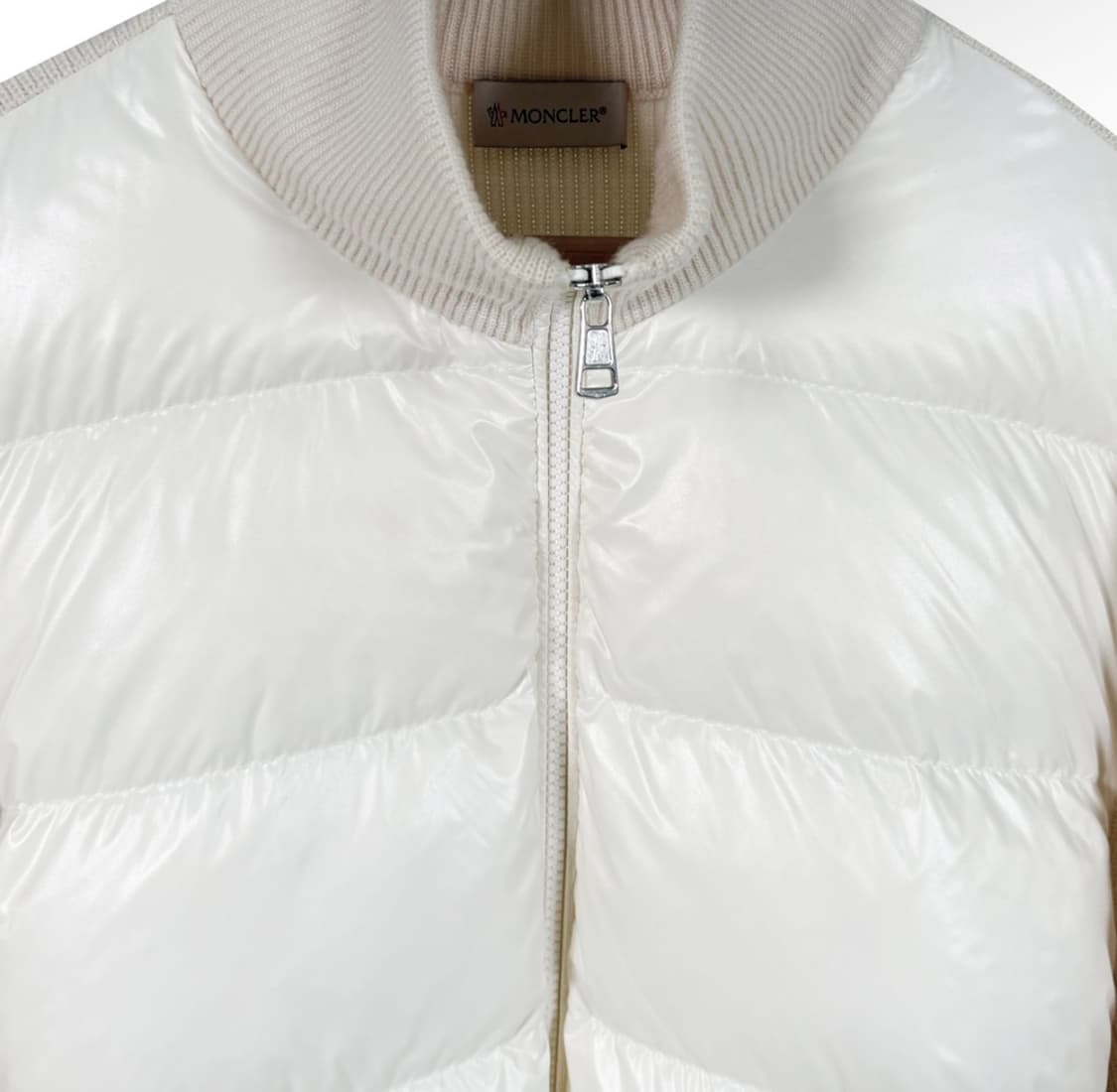 [XL] 몽클레어 남성 와펜 니트 집업 패딩 울 가디건 자켓 아이보리 상품이미지3