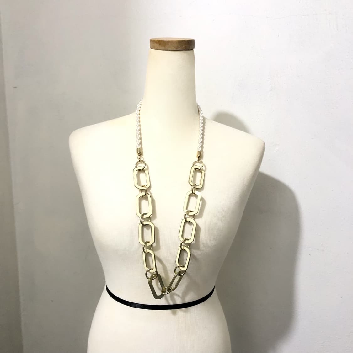 빈티지 아이보리 골드 체인 로프 목걸이 갸루 펑크 오리엔탈 상품이미지2