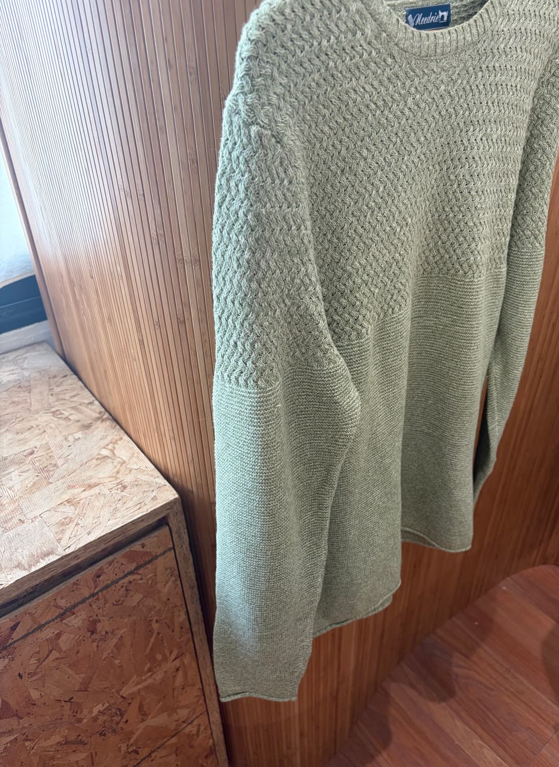 Soft Mint Basket Weave Cotton Knit 상품이미지1
