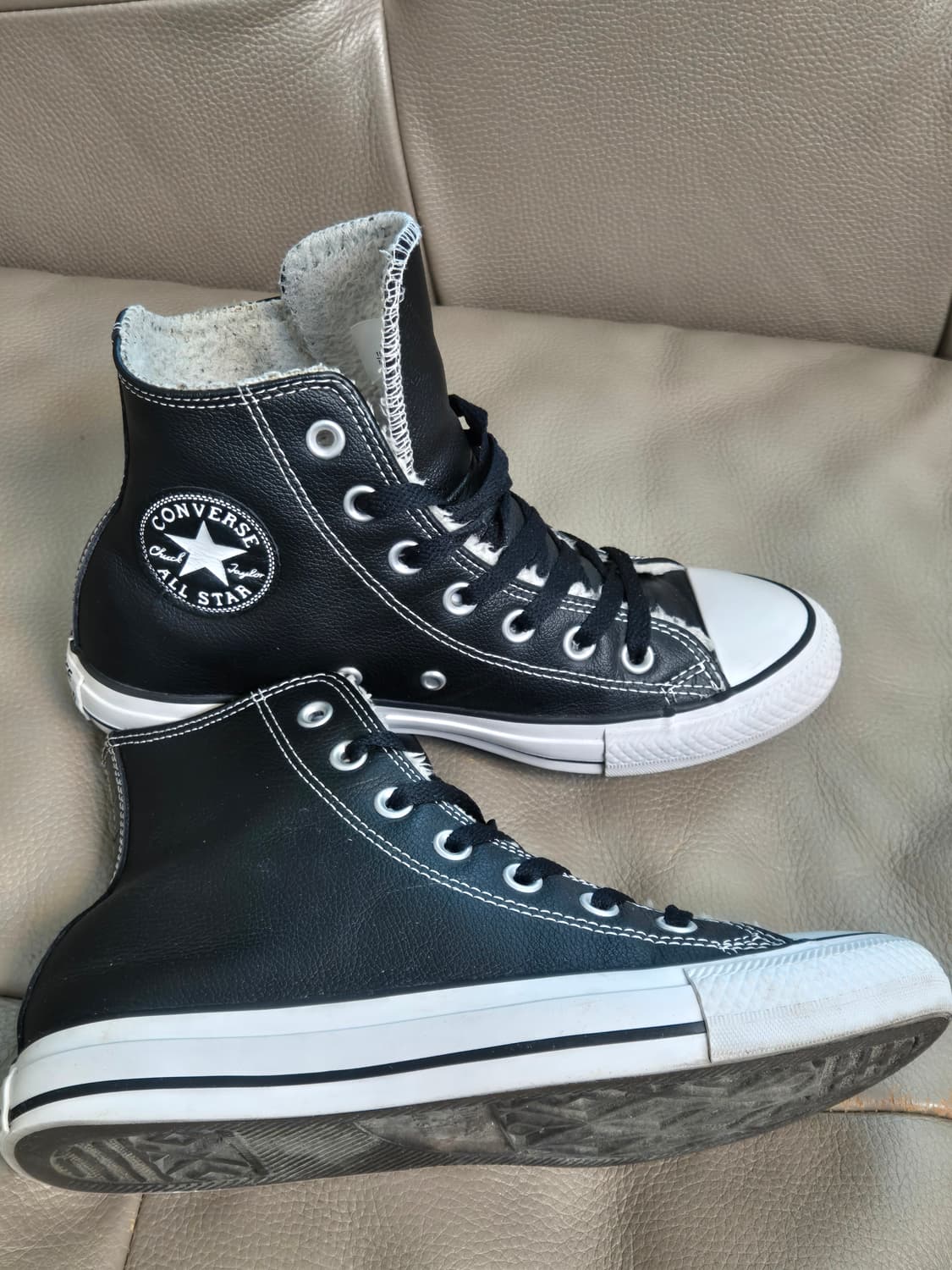 컨버스 올스타 척테일러 하이 가죽 시어링 양털 여자 240 상품이미지3