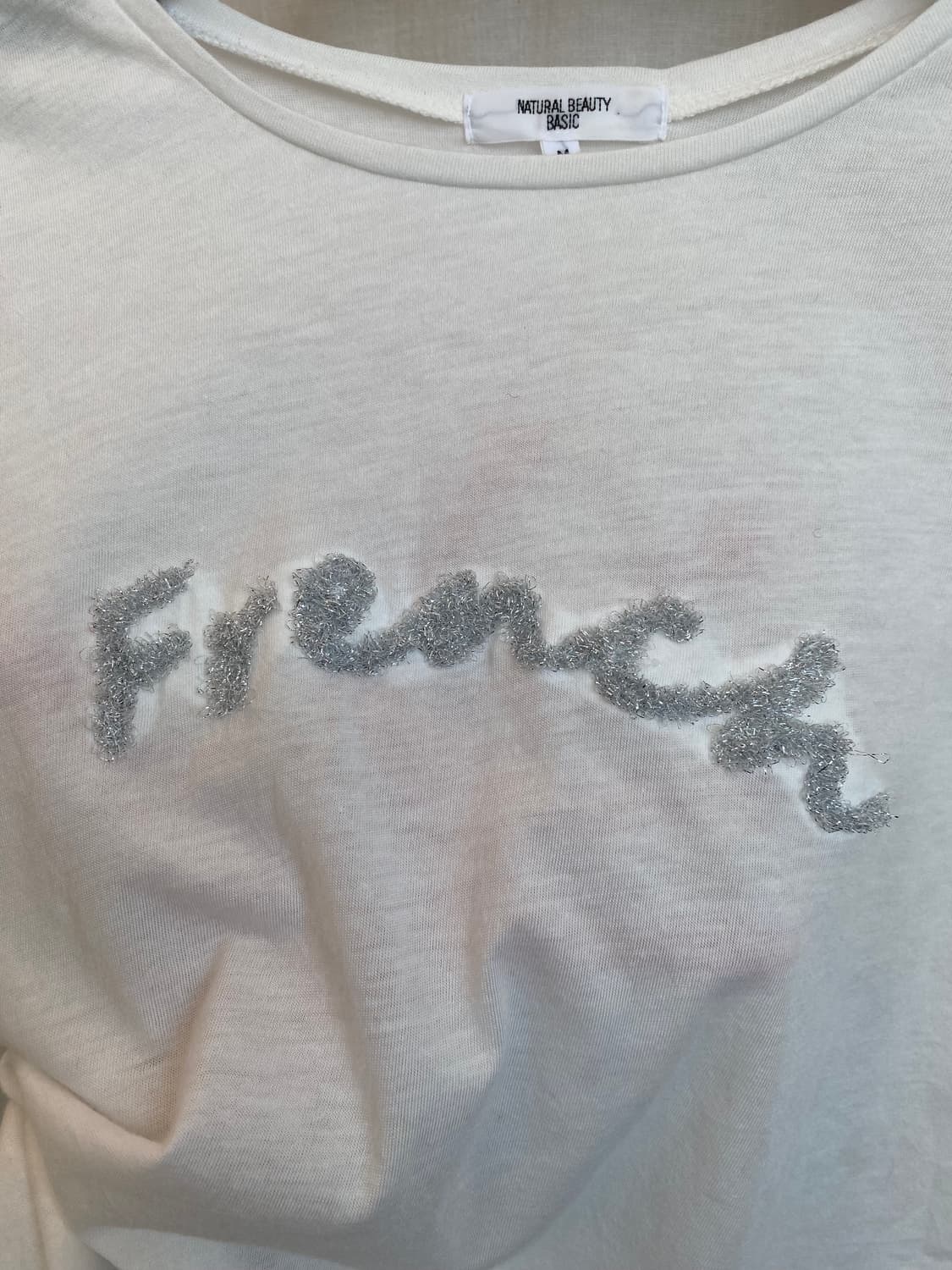 화이트 레터링 티셔츠(M) 상품이미지5