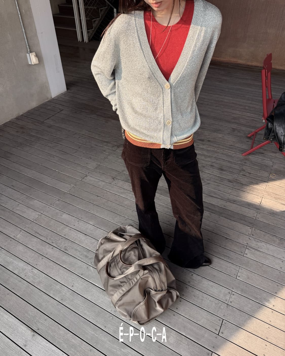 Silver Metalic Knit Cardigan 상품이미지5