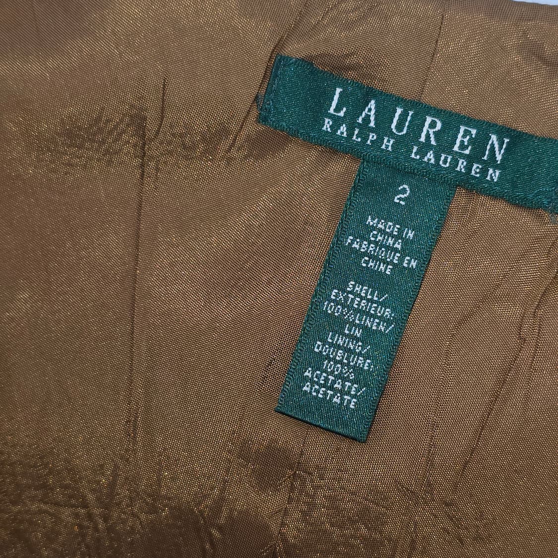 Lauren Ralph Lauren 브라운 스트라이프 린넨 롱 스커트 상품이미지9
