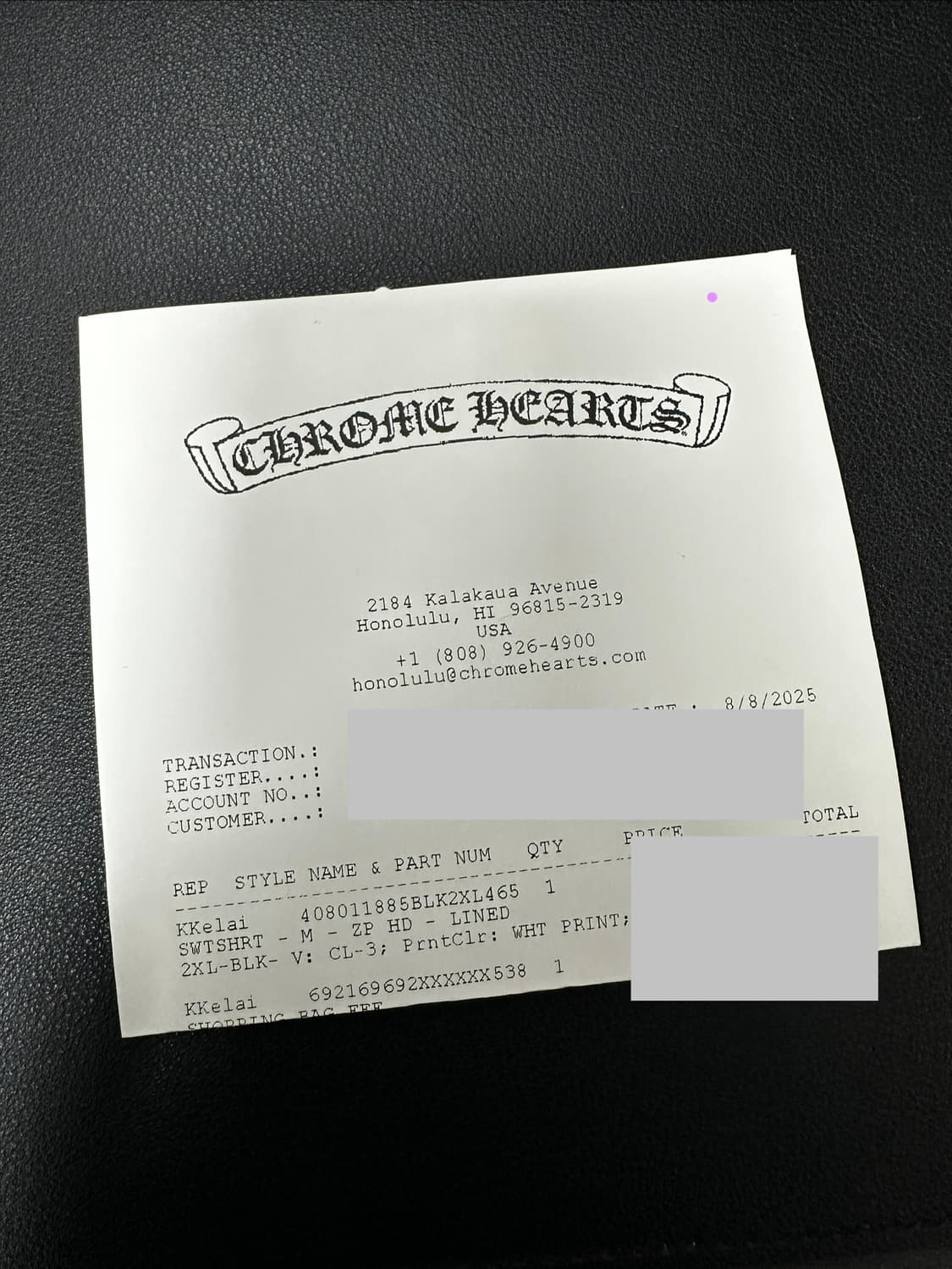 크롬하츠 홀슈스 플로랄 헤비웨이트 후드 XXL 하와이구매 영수증O 상품이미지10