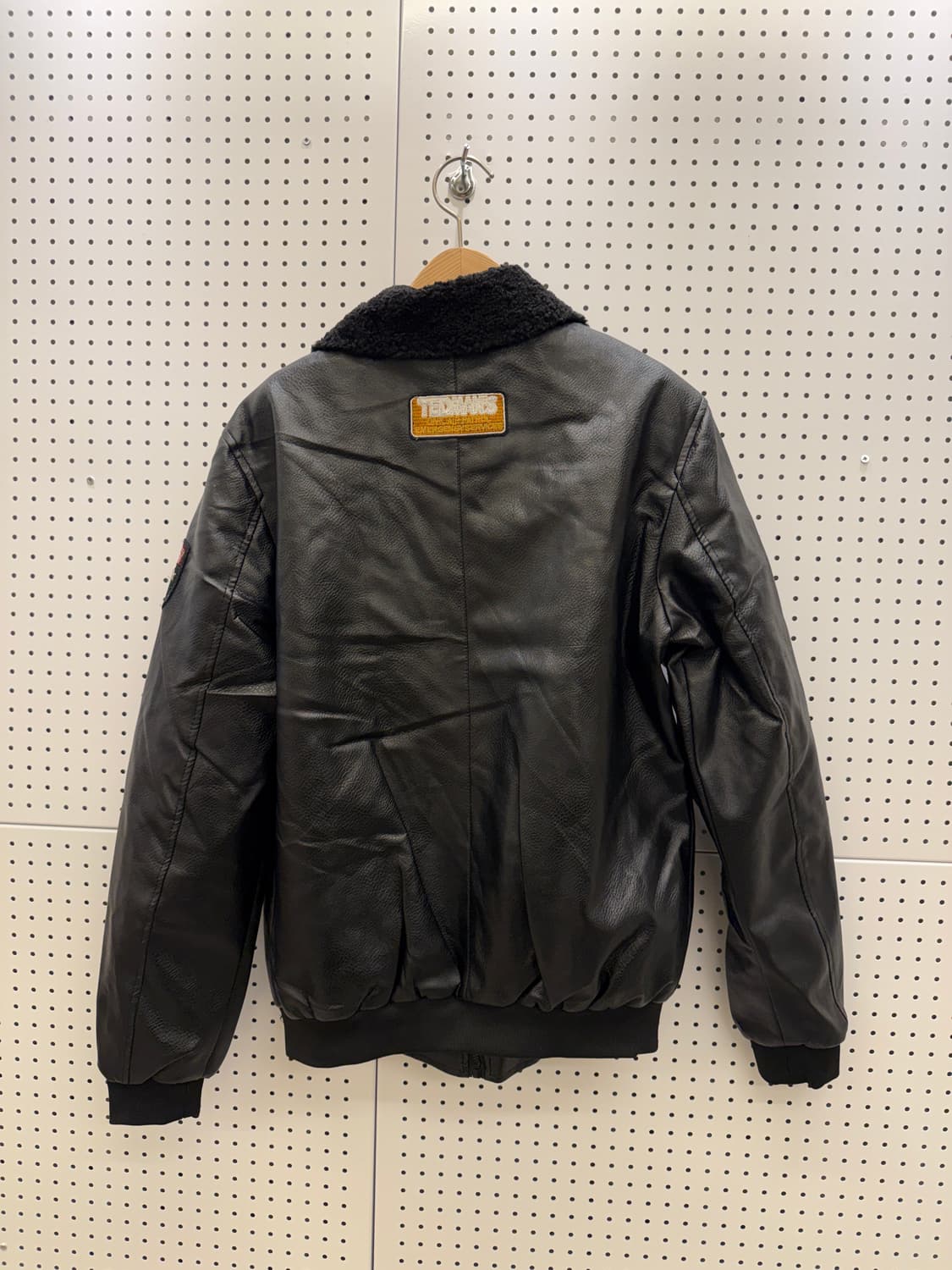 테드맨 패치 가죽 항공 점퍼 블랙 U1537 상품이미지3