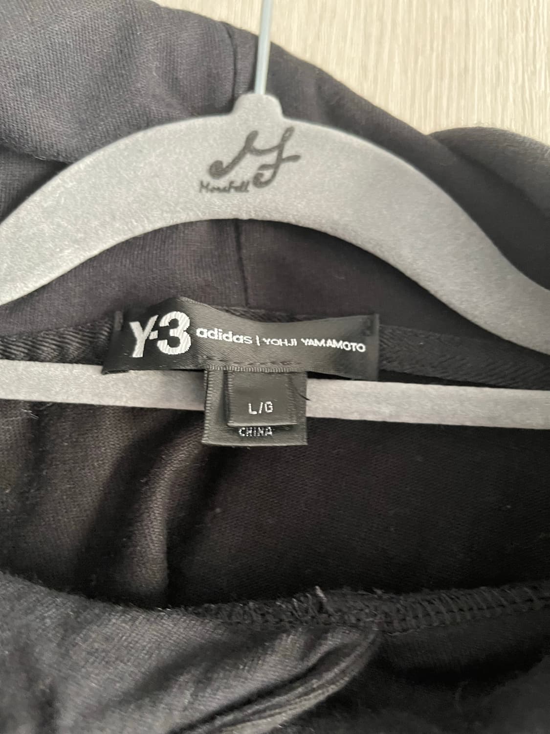 Y-3 요지야마모토 블랙 후드티 프린팅 로고 남녀공용 상품이미지3