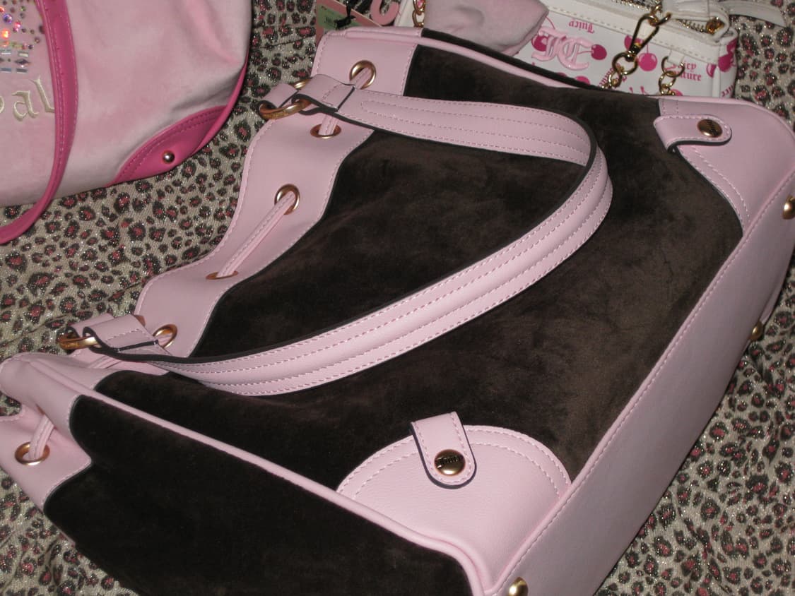 쥬시 꾸뛰르 키 참 러버스 데이드리머 토트백 핑크브라운 상품이미지4