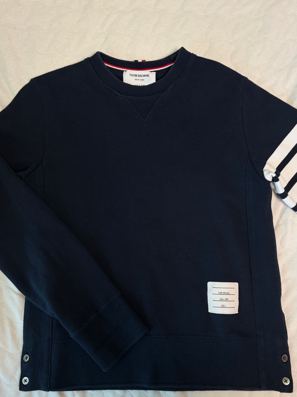 톰브라운 사선 네이비 맨투맨 1사이즈 상품이미지1