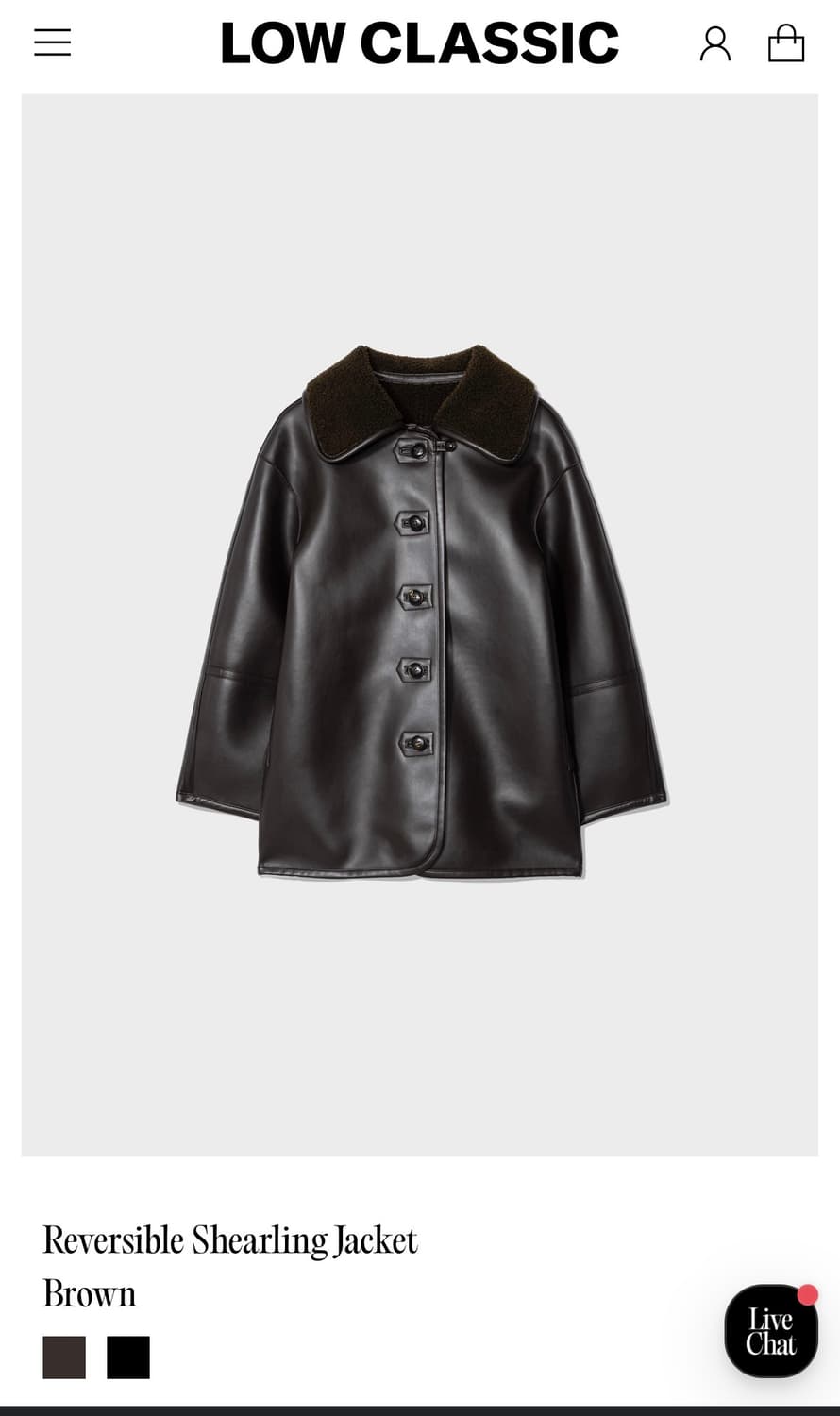 로우클래식 리버서블 시어링자켓 브라운 상품이미지5