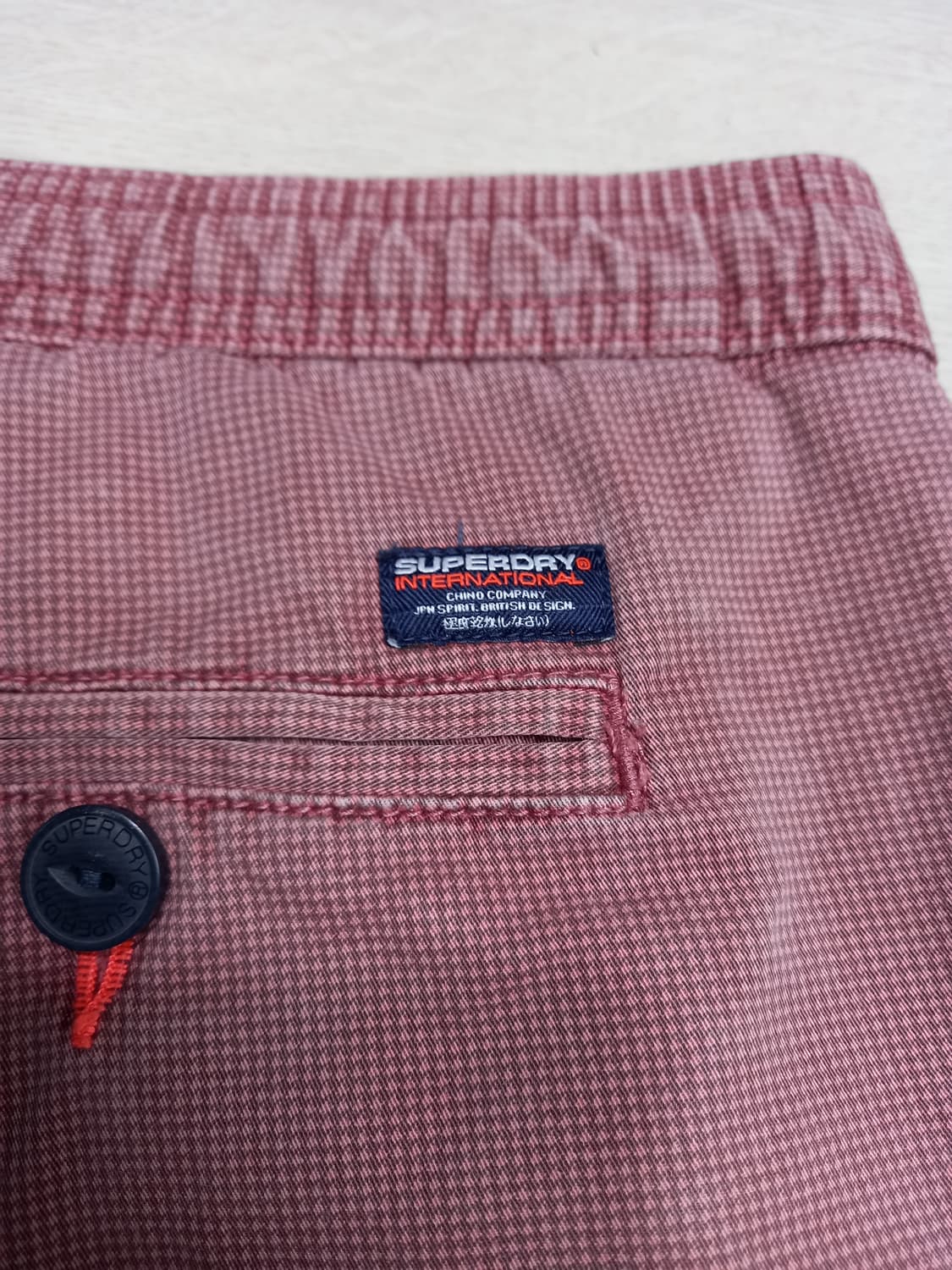 33 SUPERDRY 스판 치노 반바지 버건디 33-461 상품이미지4