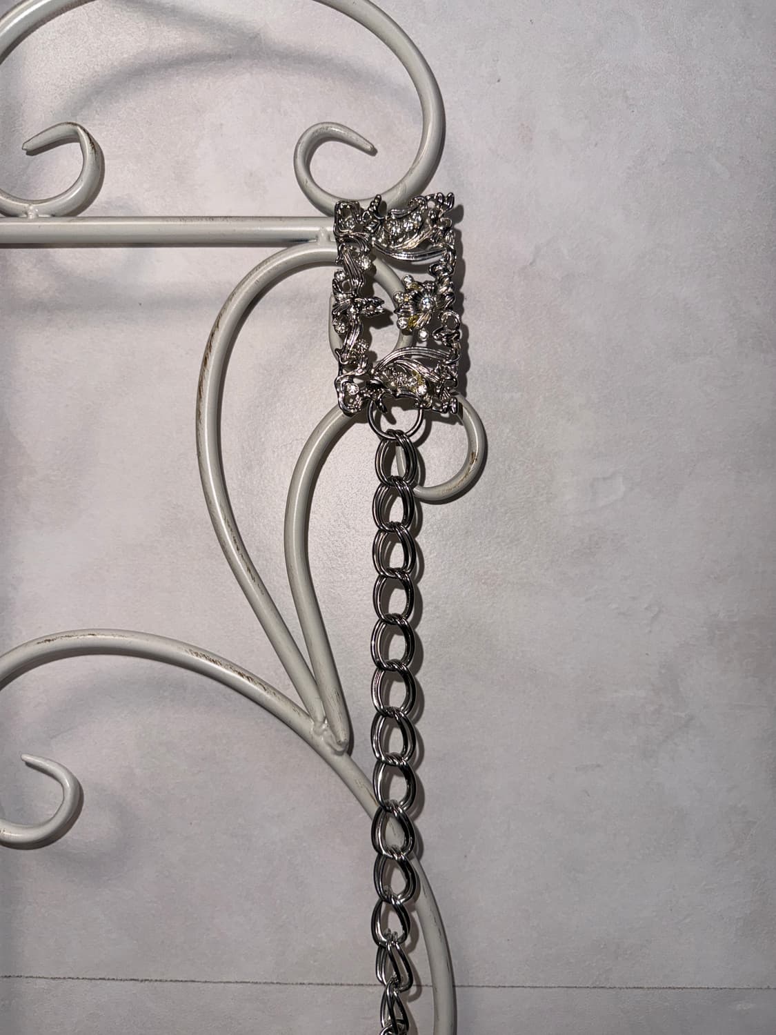 Silver oriental floral square cubic belt 상품이미지5