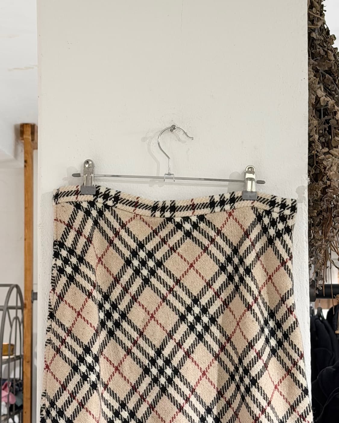 버버리 베이지 노바체크 울 미디스커트 상품이미지2