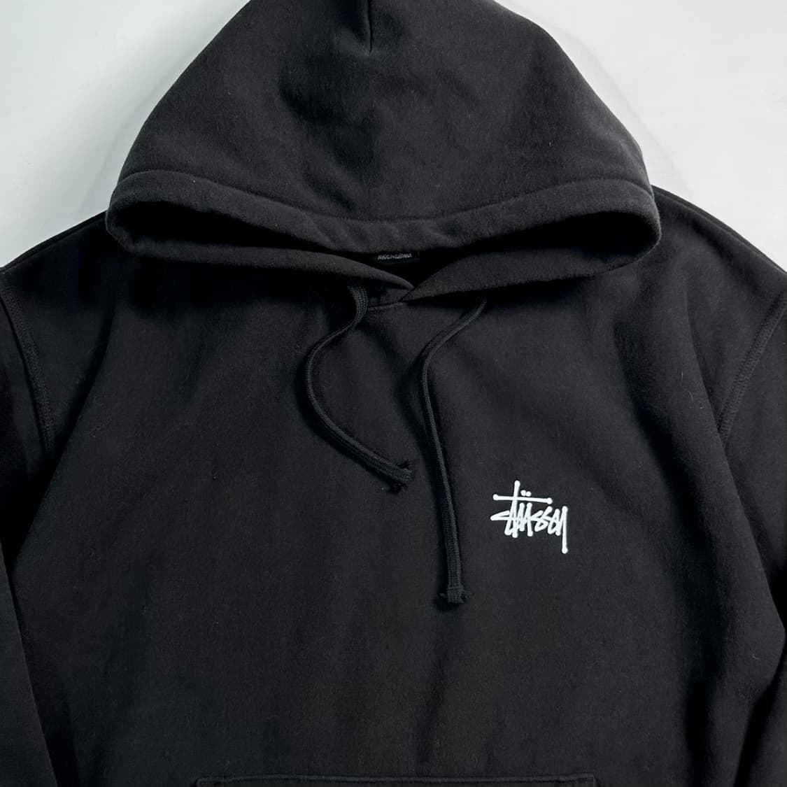 스투시 스탁로고 오버사이즈 블랙 후드티 상품이미지2