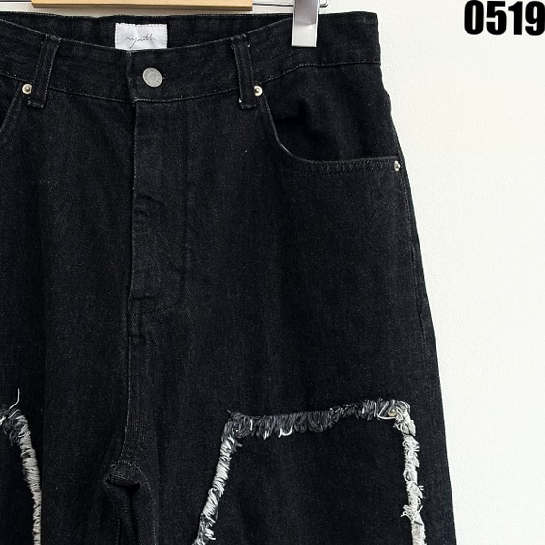 유스 블랙 워싱 와이드 카펜터 데님 팬츠 L 0519 상품이미지2