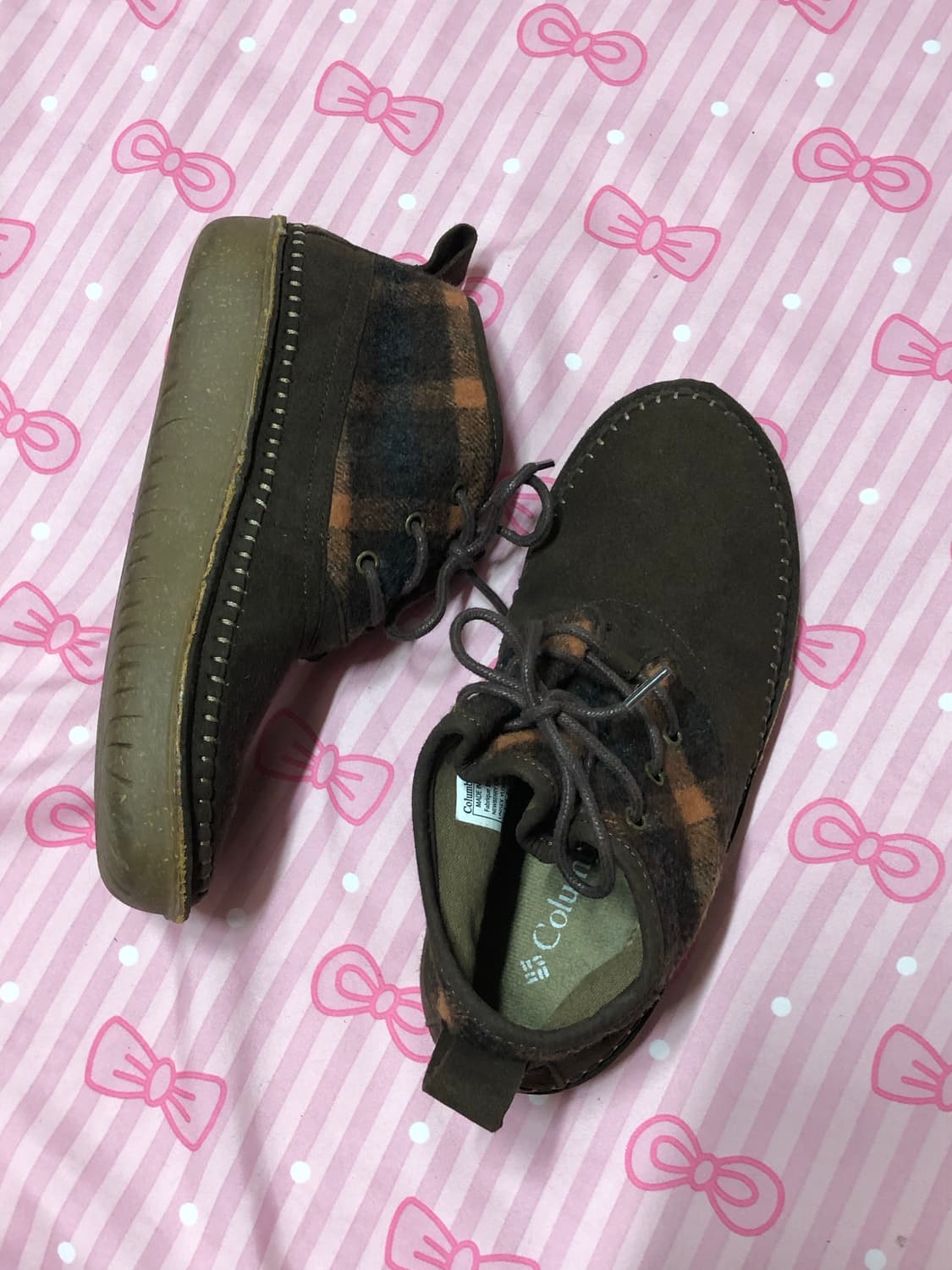 콜롬비아 군밤 체크 워커 하구미 모리 아메카지 상품이미지2