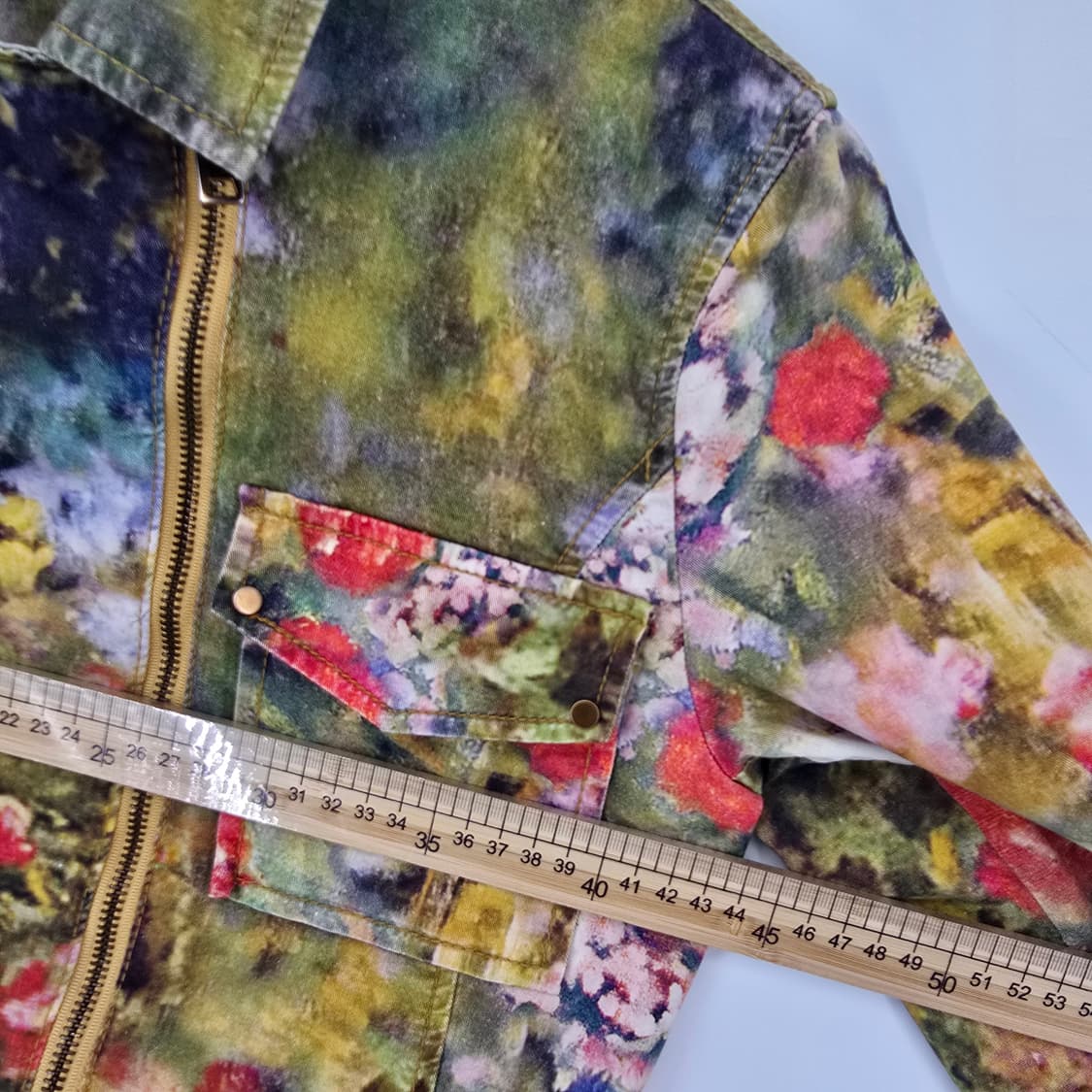 발렌시아 아트 플라워 패턴 크롭 면 자켓 상품이미지5