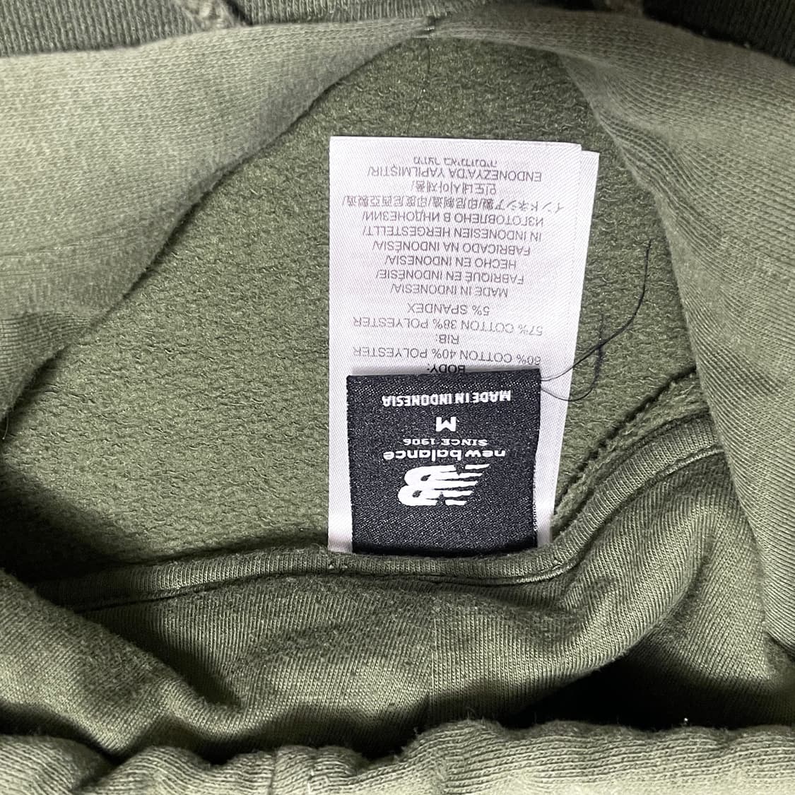 뉴발란스 스펠로고 카키 기모 후드티셔츠 남성M 상품이미지6